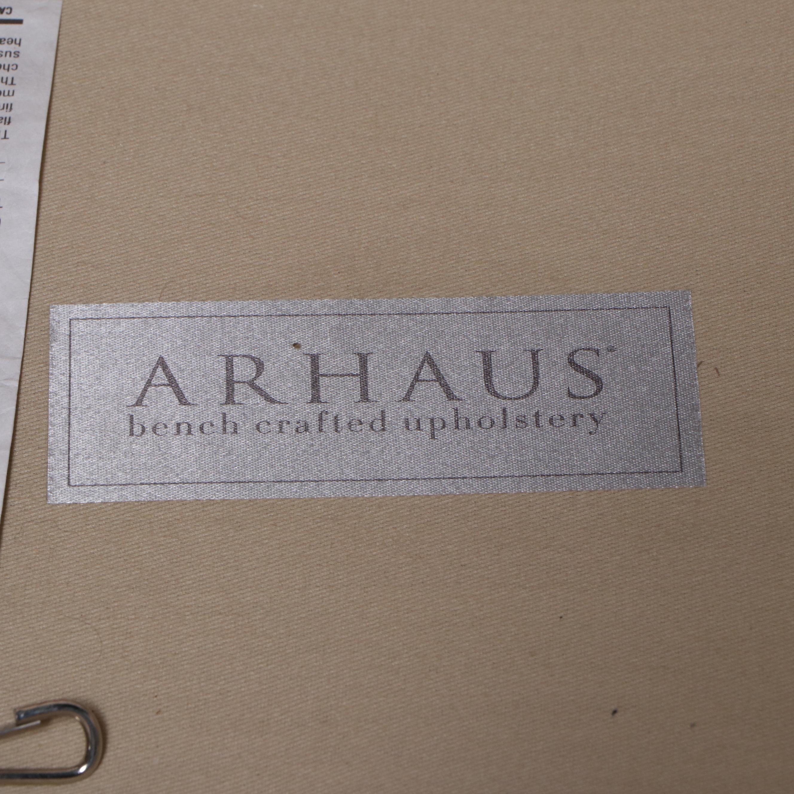 Arhaus Contemporary Sofa in Ikat Patterned Upholstery