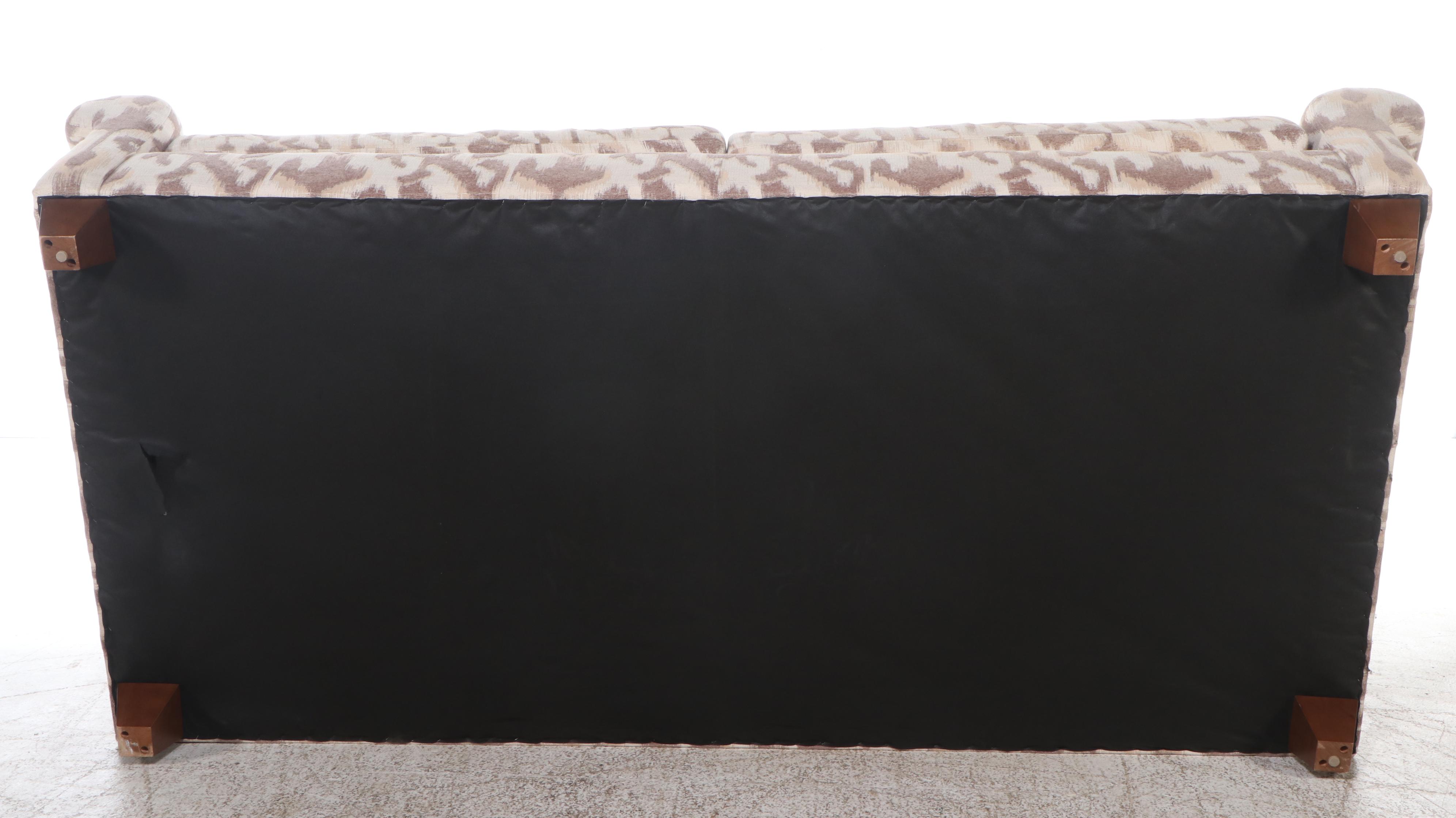 Arhaus Contemporary Sofa in Ikat Patterned Upholstery