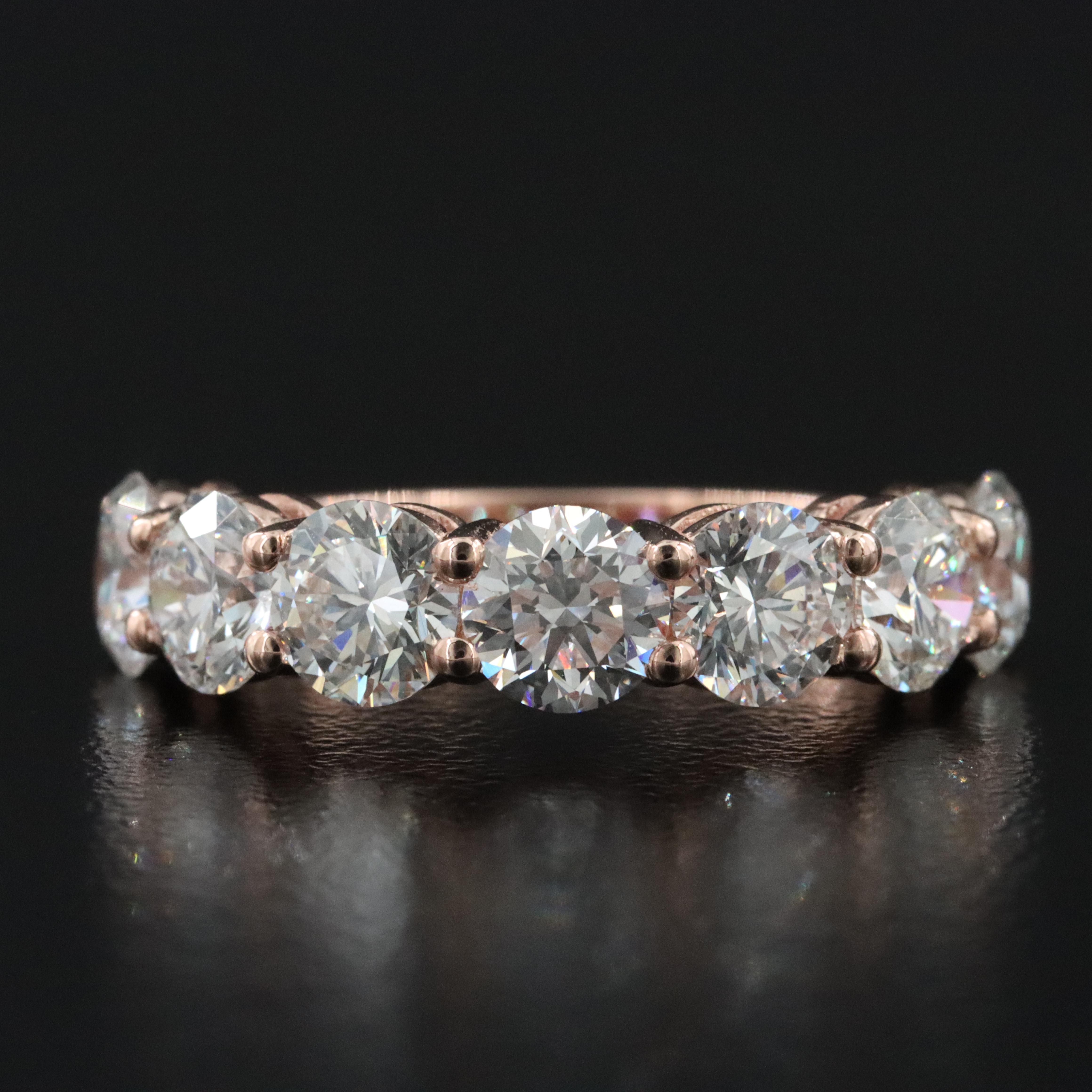 14K Rose Gold 3.48 CTW Lab Grown Diamond Ring with IGI Report