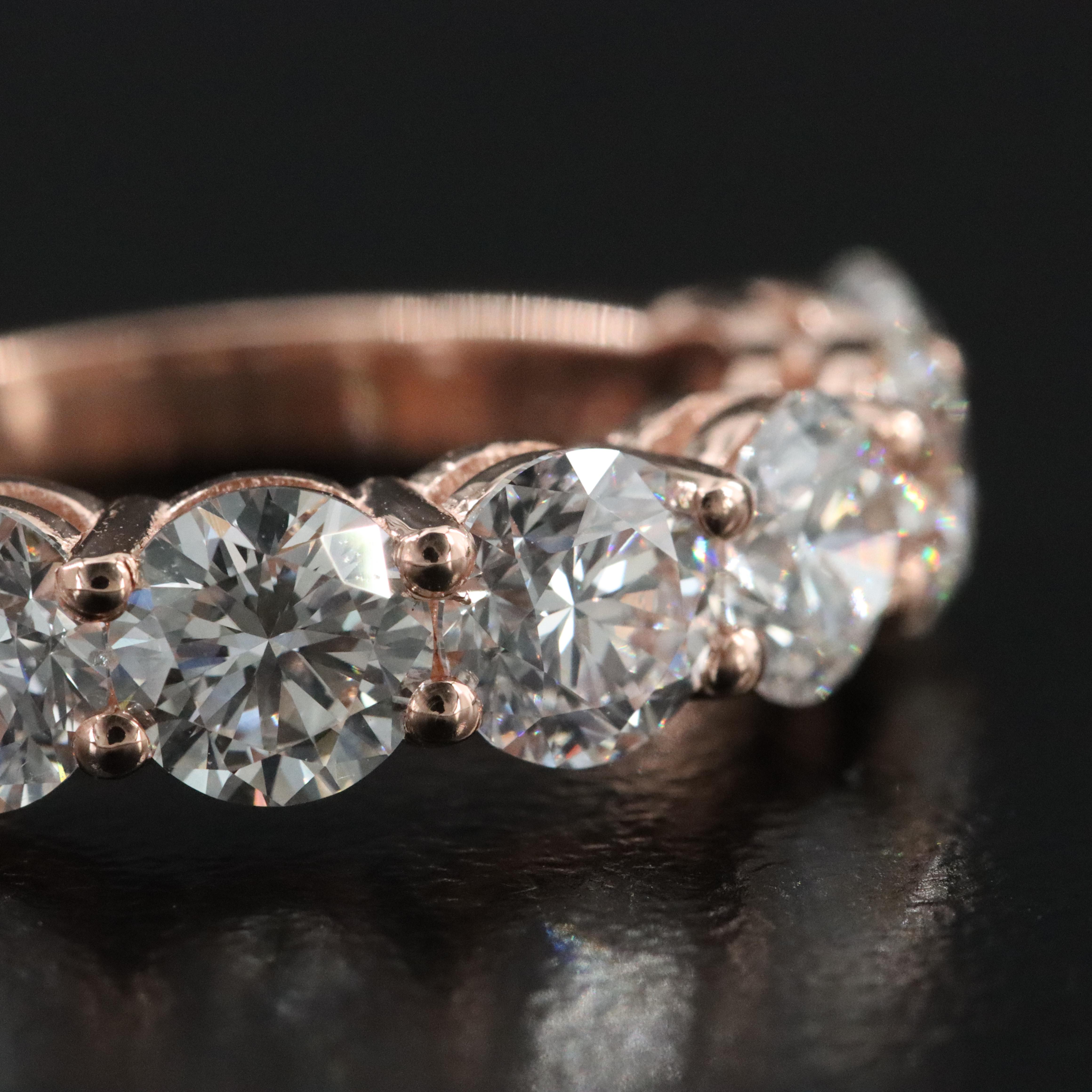 14K Rose Gold 3.48 CTW Lab Grown Diamond Ring with IGI Report