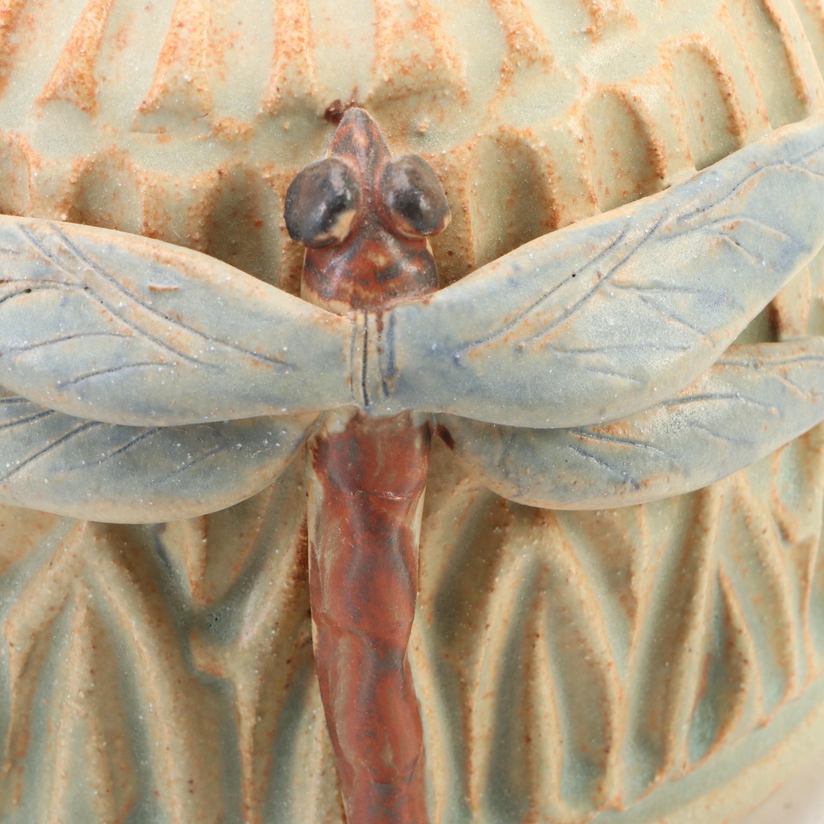 Dick Overman Art Pottery Stoneware Dragonfly Mugs and Jug