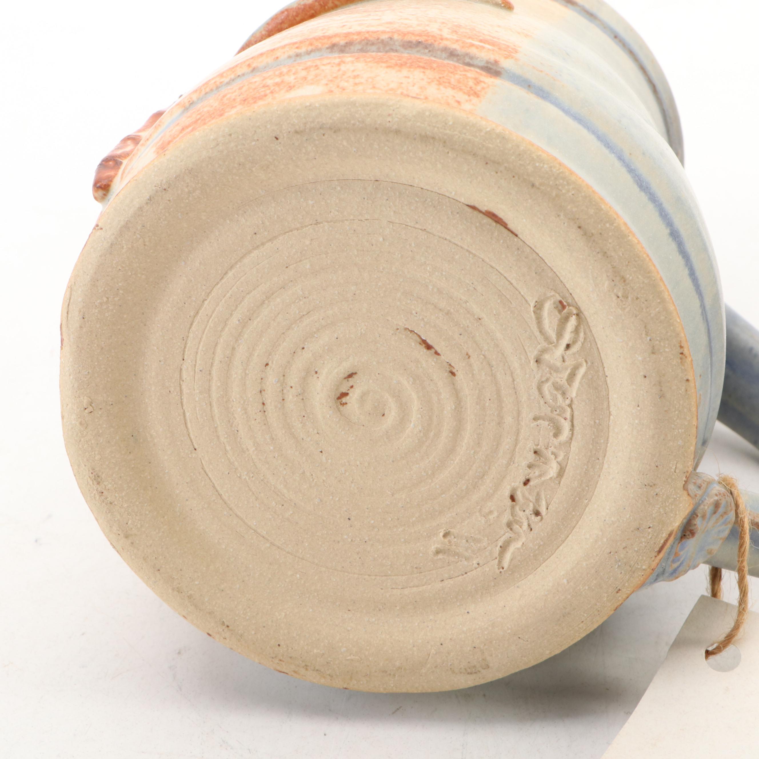 Dick Overman Art Pottery Stoneware Dragonfly Mugs and Jug