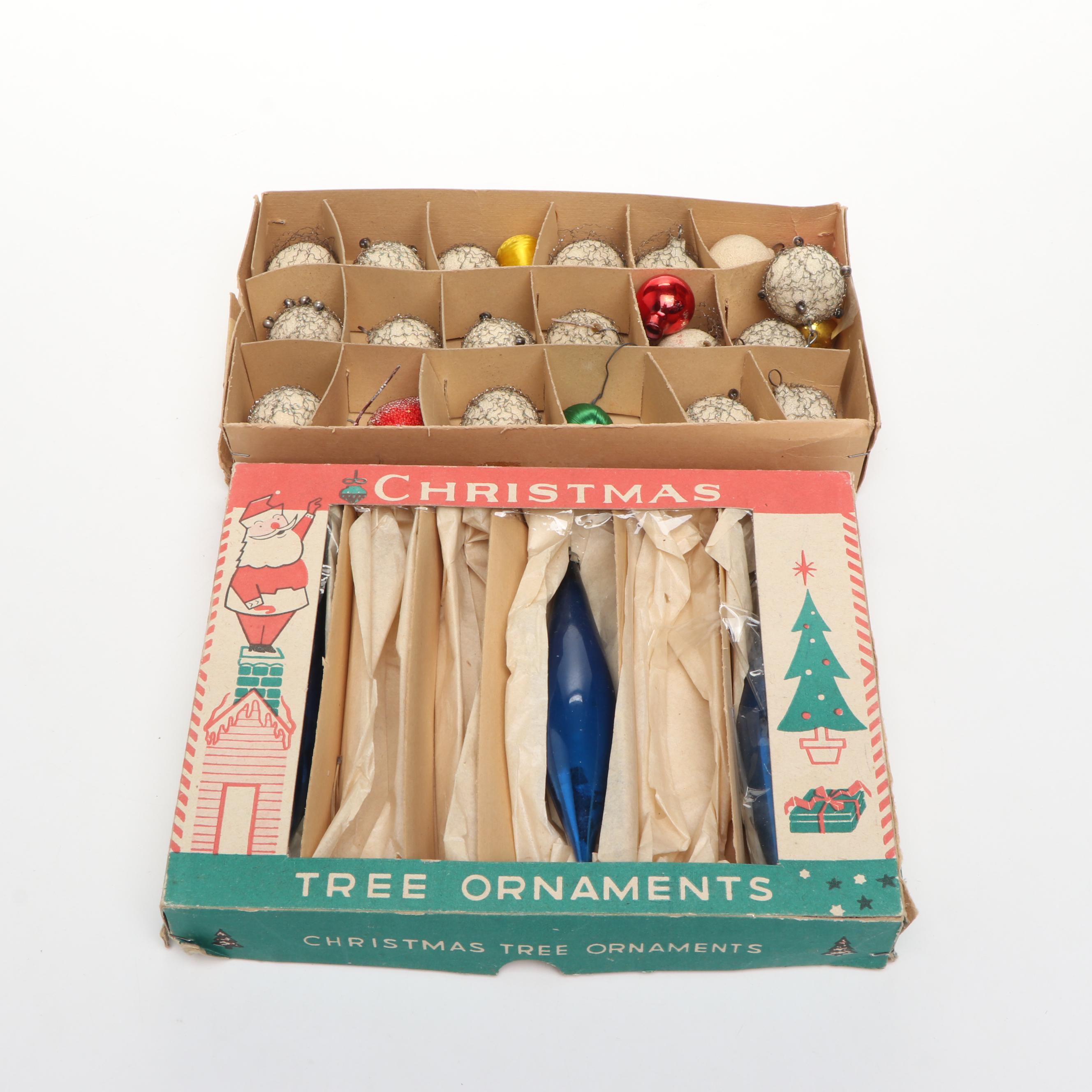 Vintage General Electric with Shiny Brite and Other Ornaments