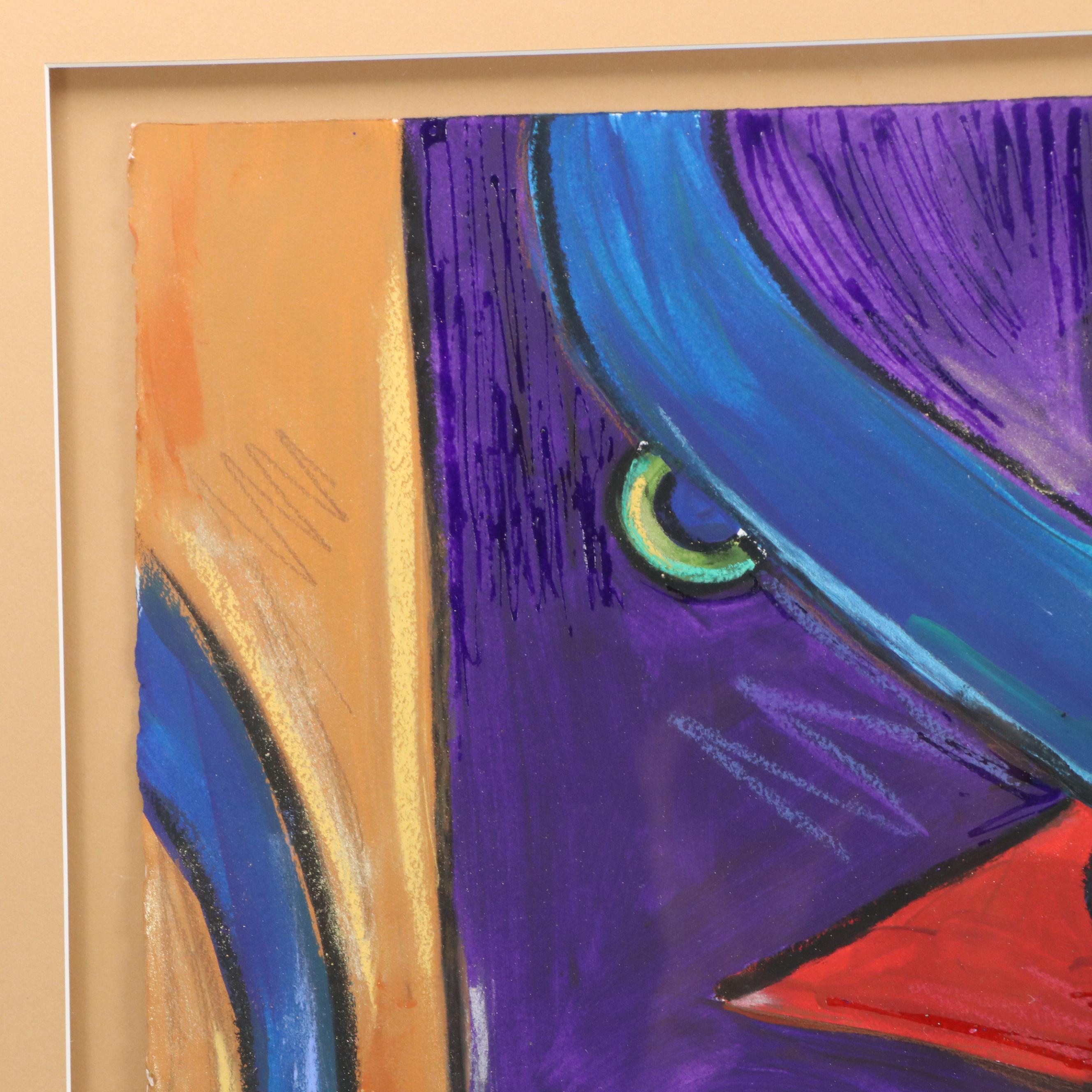 Gussie Marshallsea Abstract Mixed Media Painting, 2001