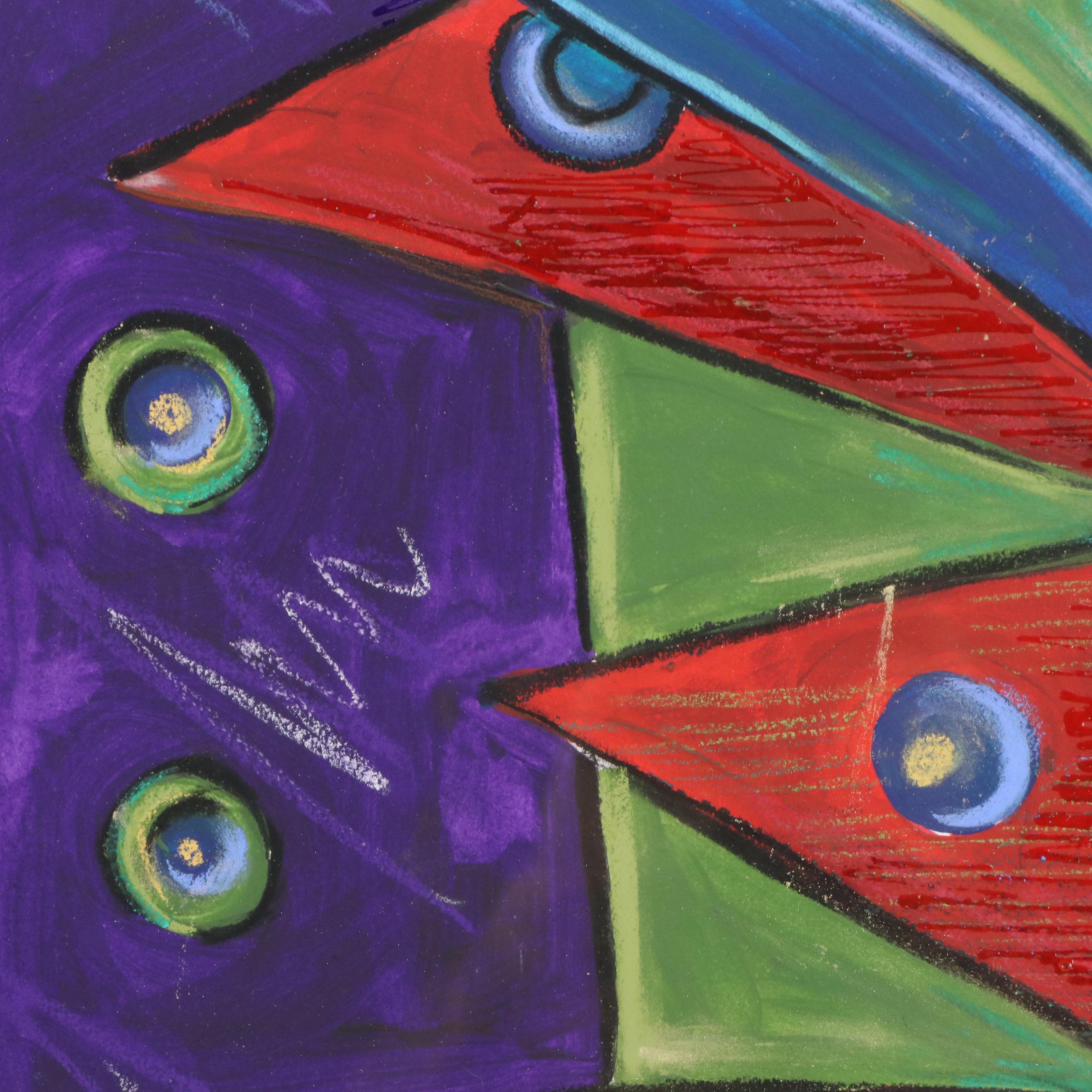 Gussie Marshallsea Abstract Mixed Media Painting, 2001