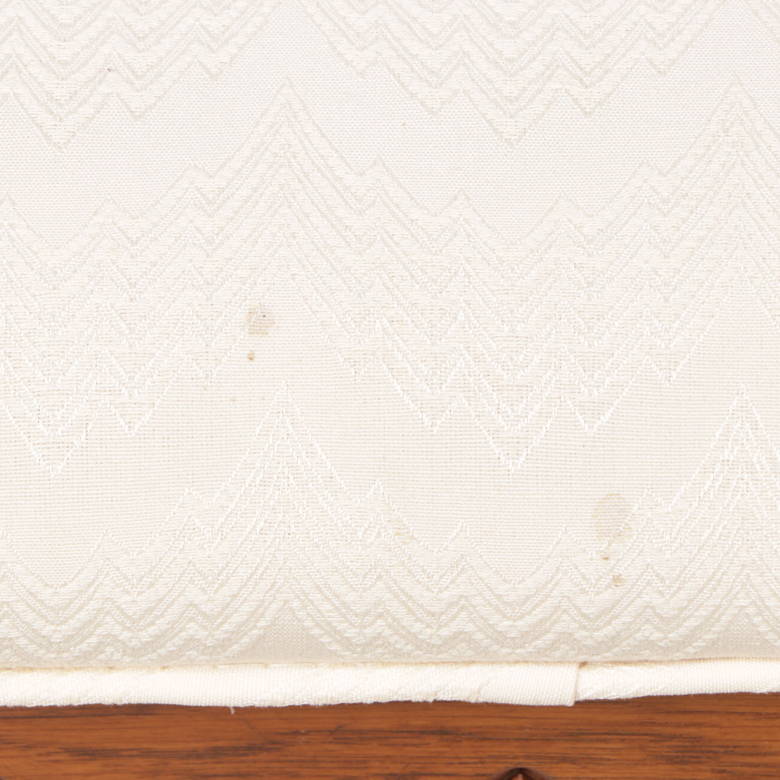 Pair of Thomasville French Provincial Style Upholstered Oak Ottomans