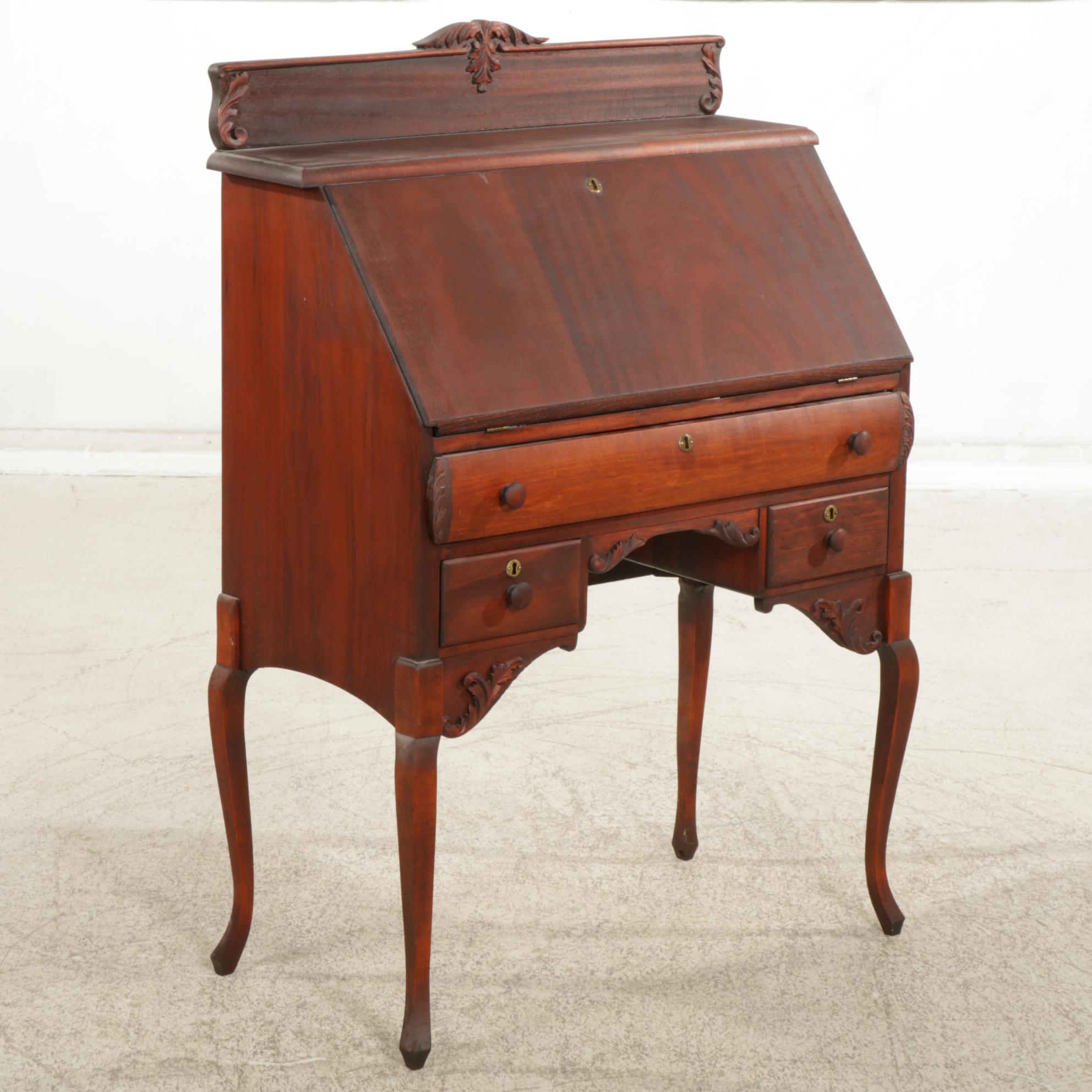 French Provincial Mahogany Fall-Front Desk