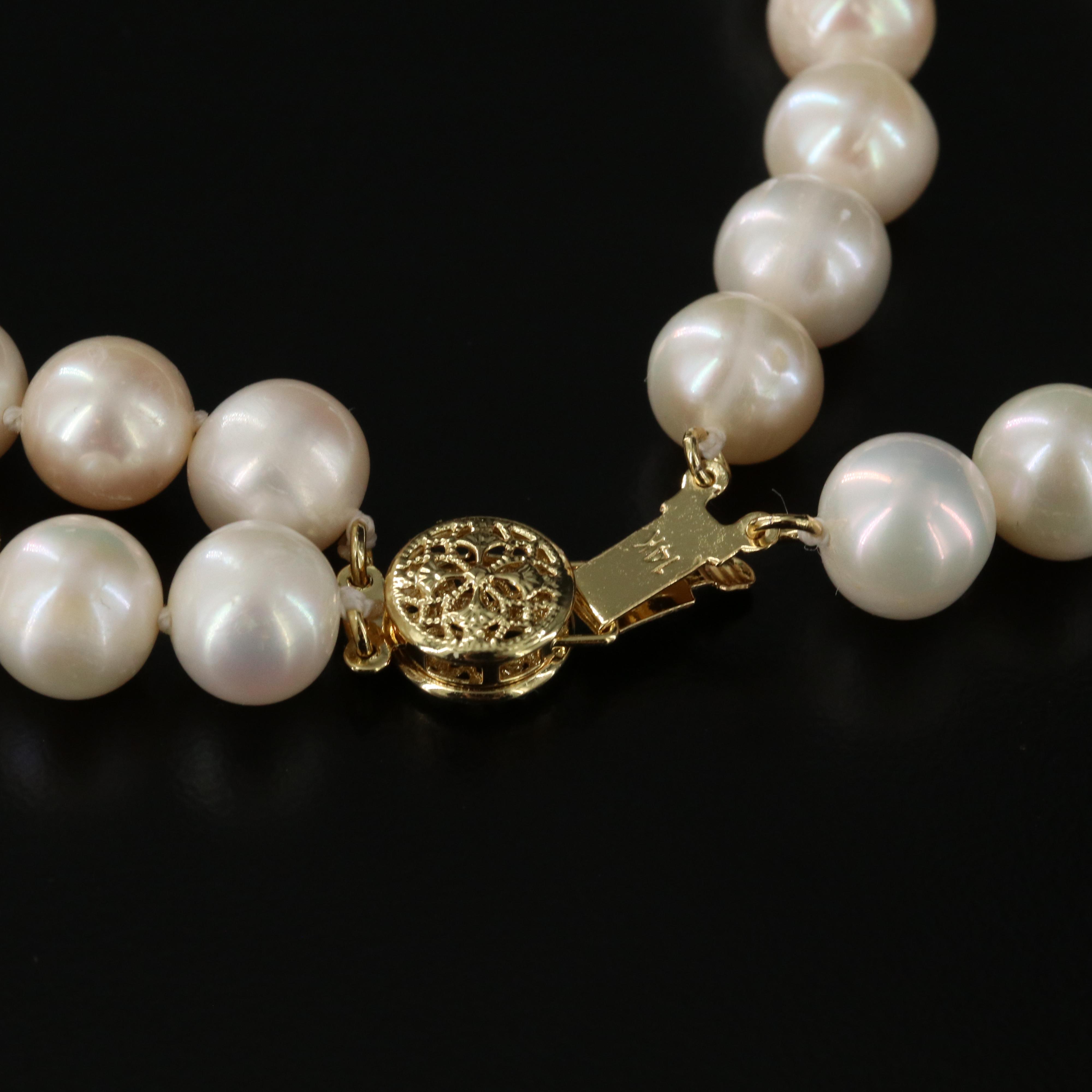 Pearl Necklace with 14K Clasp