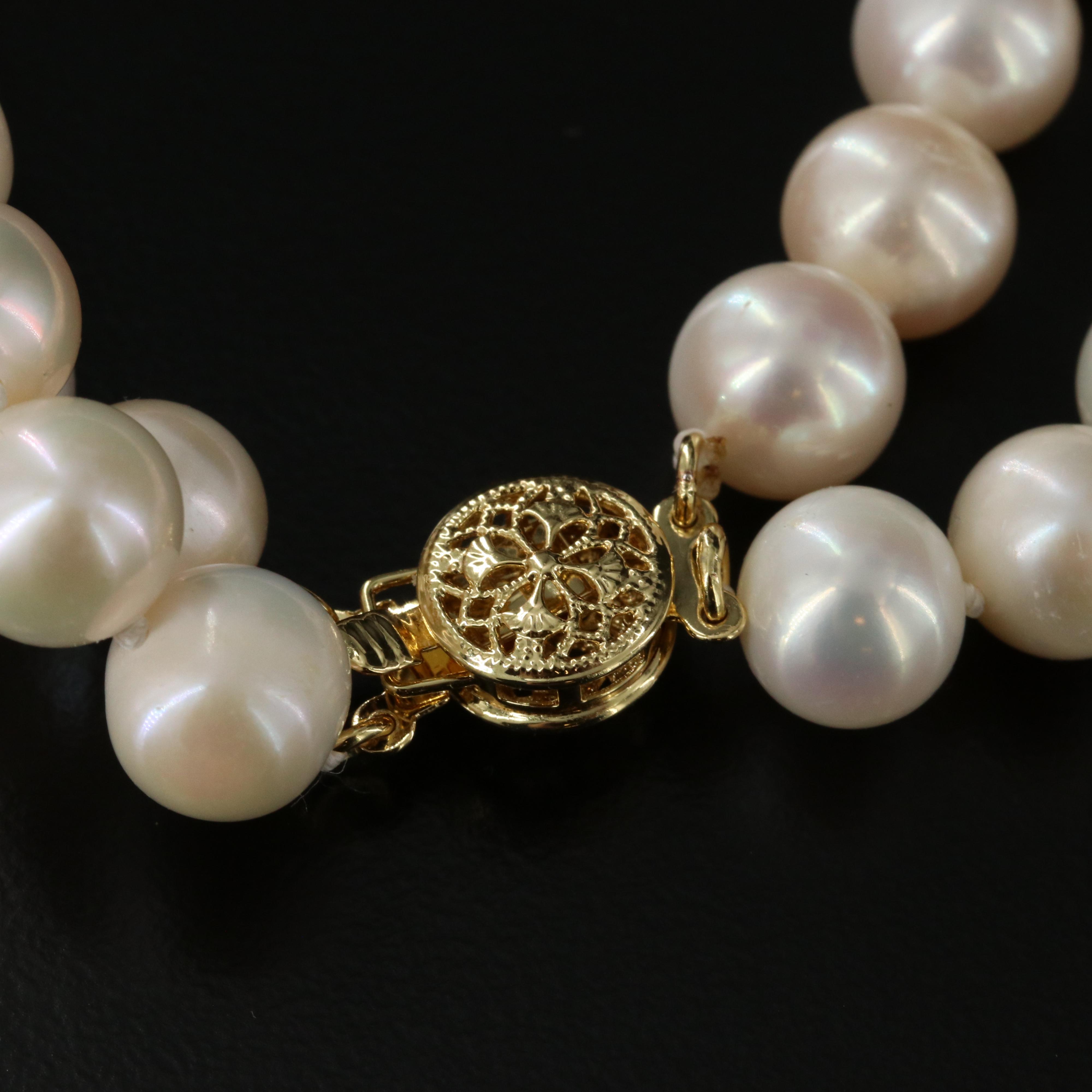 Pearl Necklace with 14K Clasp