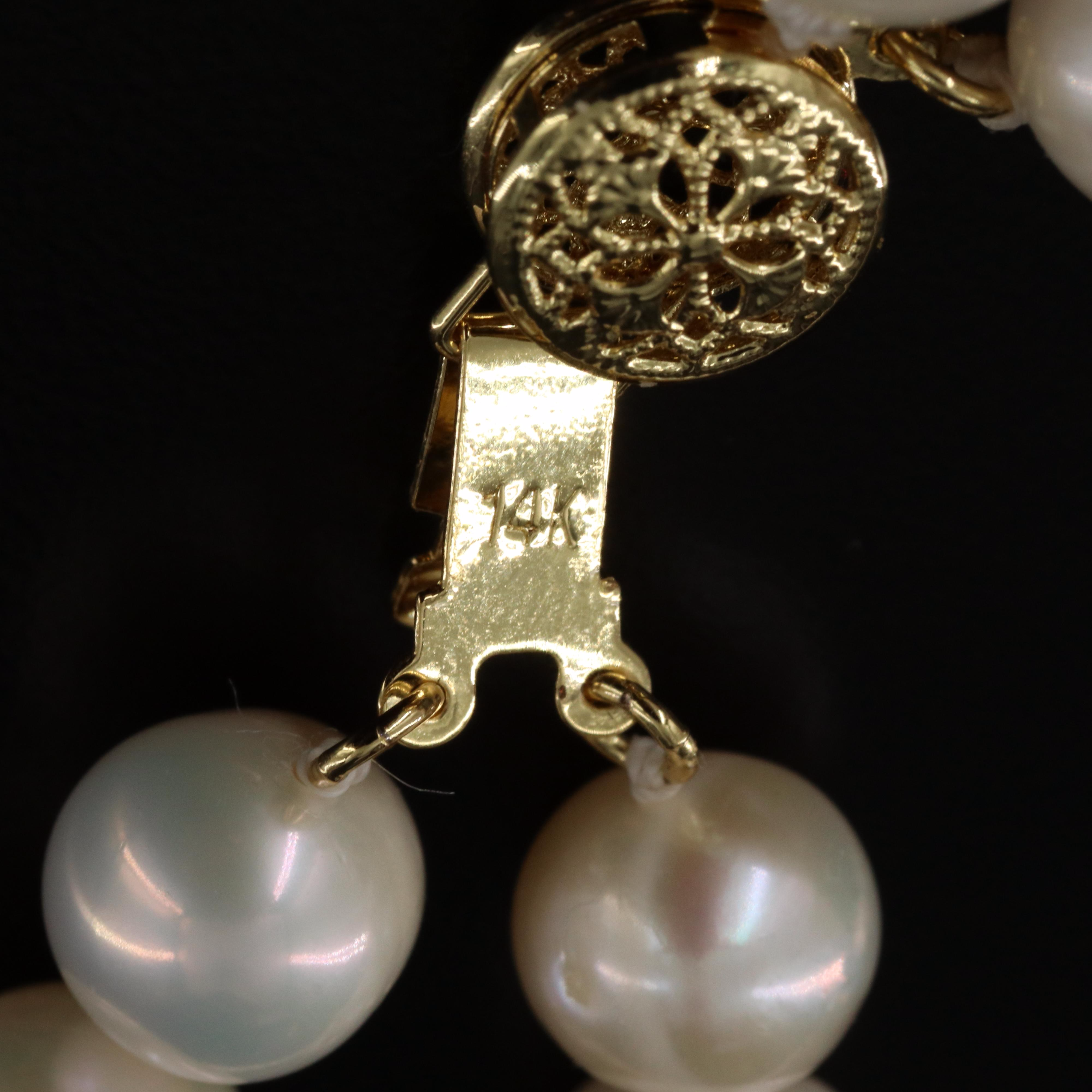 Pearl Necklace with 14K Clasp