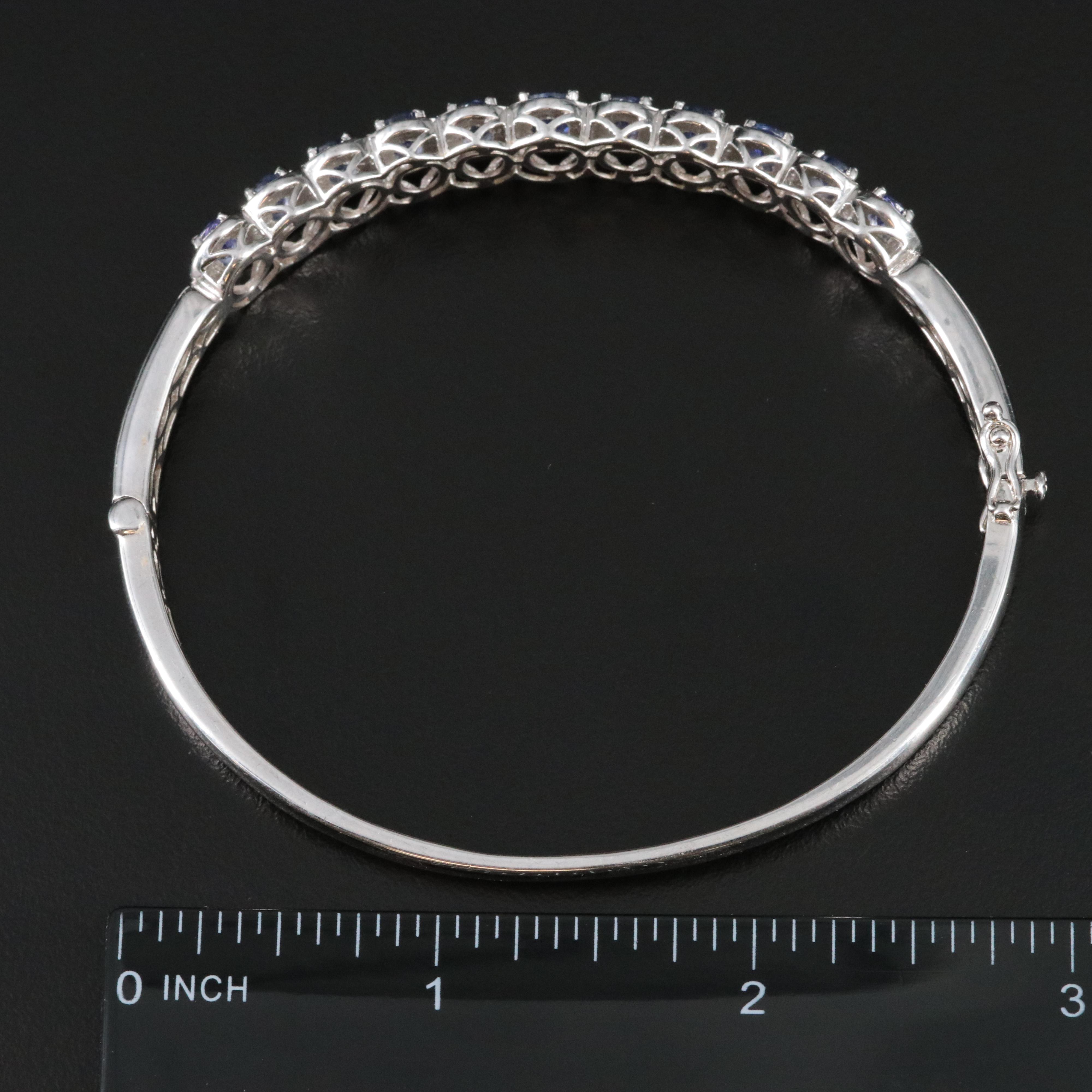 Sterling Tanzanite and White Topaz Bangle