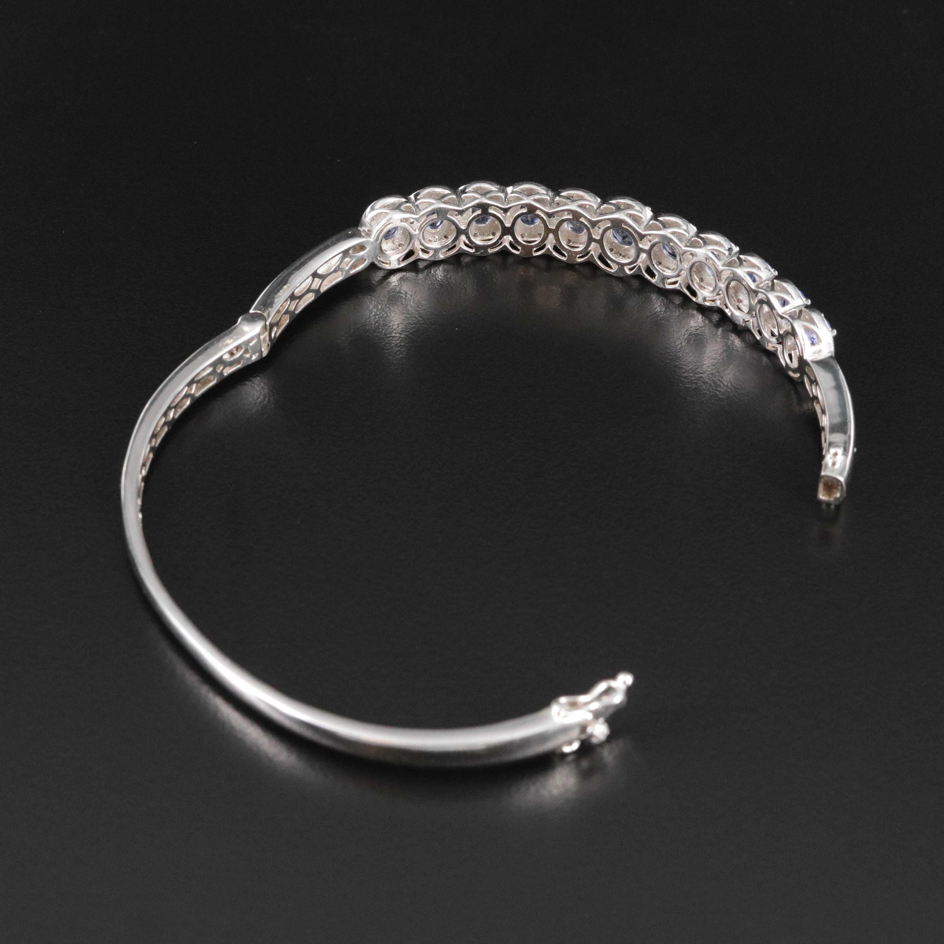 Sterling Tanzanite and White Topaz Bangle