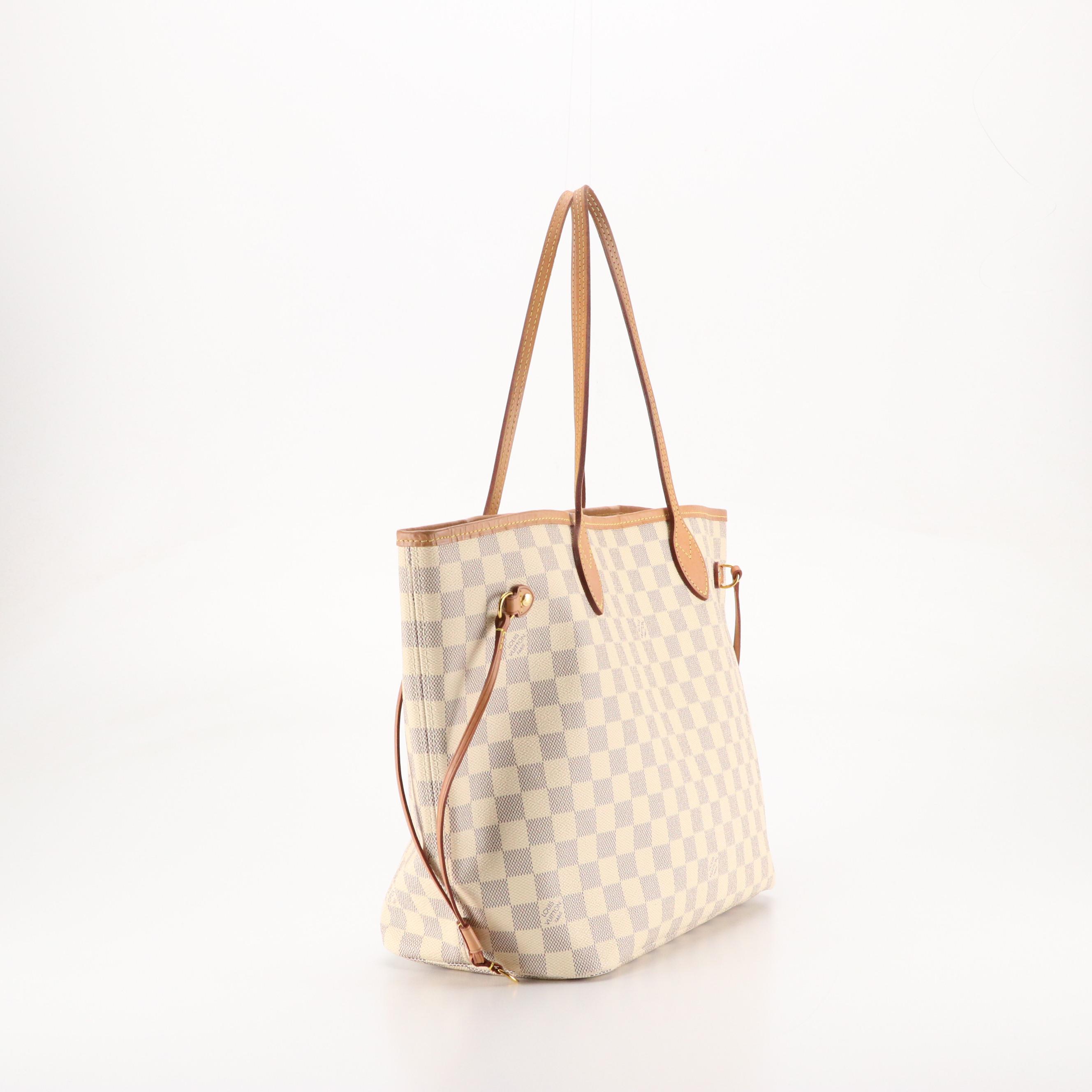 Louis Vuitton Neverfull MM Tote in Damier Azur Coated Canvas and Leather