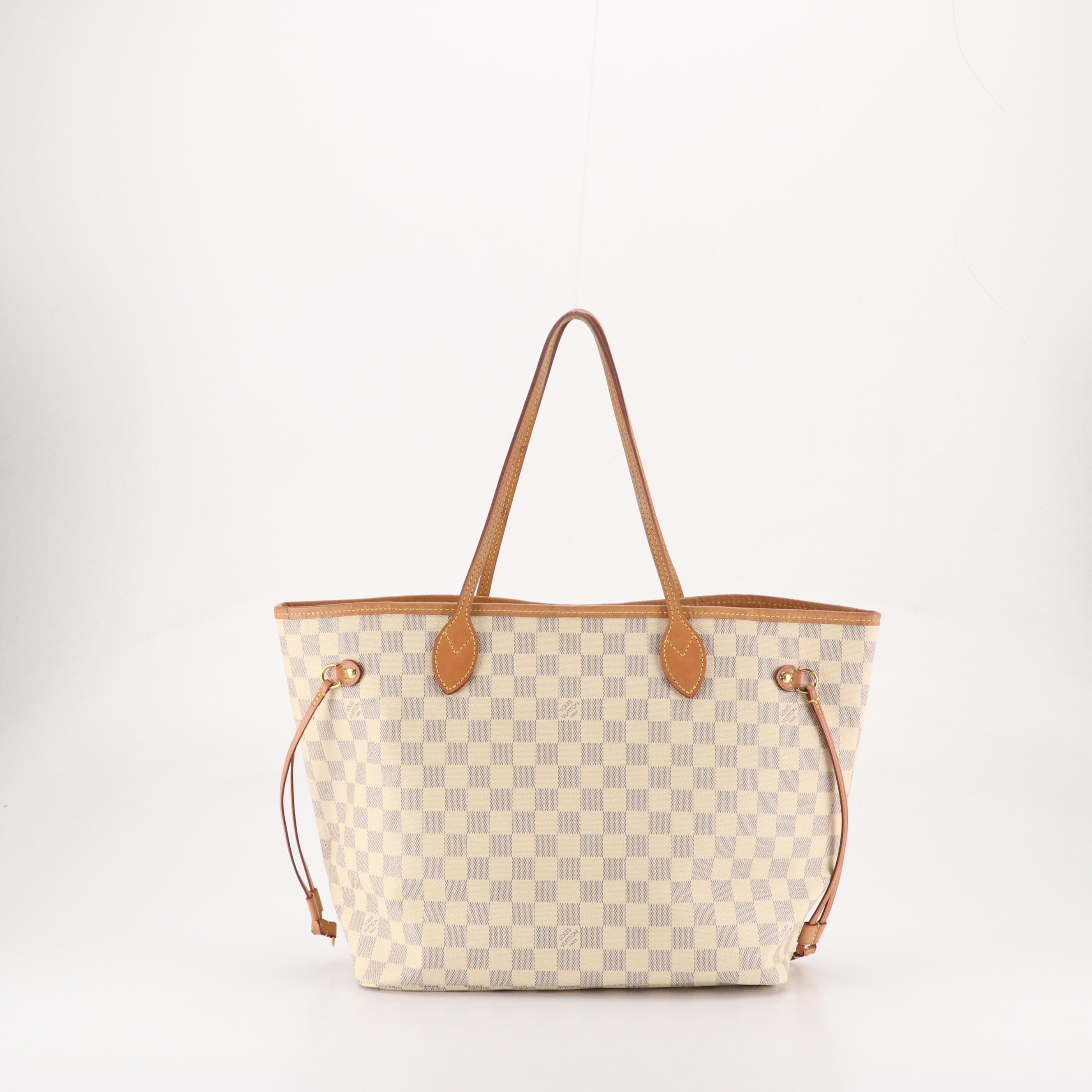 Louis Vuitton Neverfull MM Tote in Damier Azur Coated Canvas and Leather