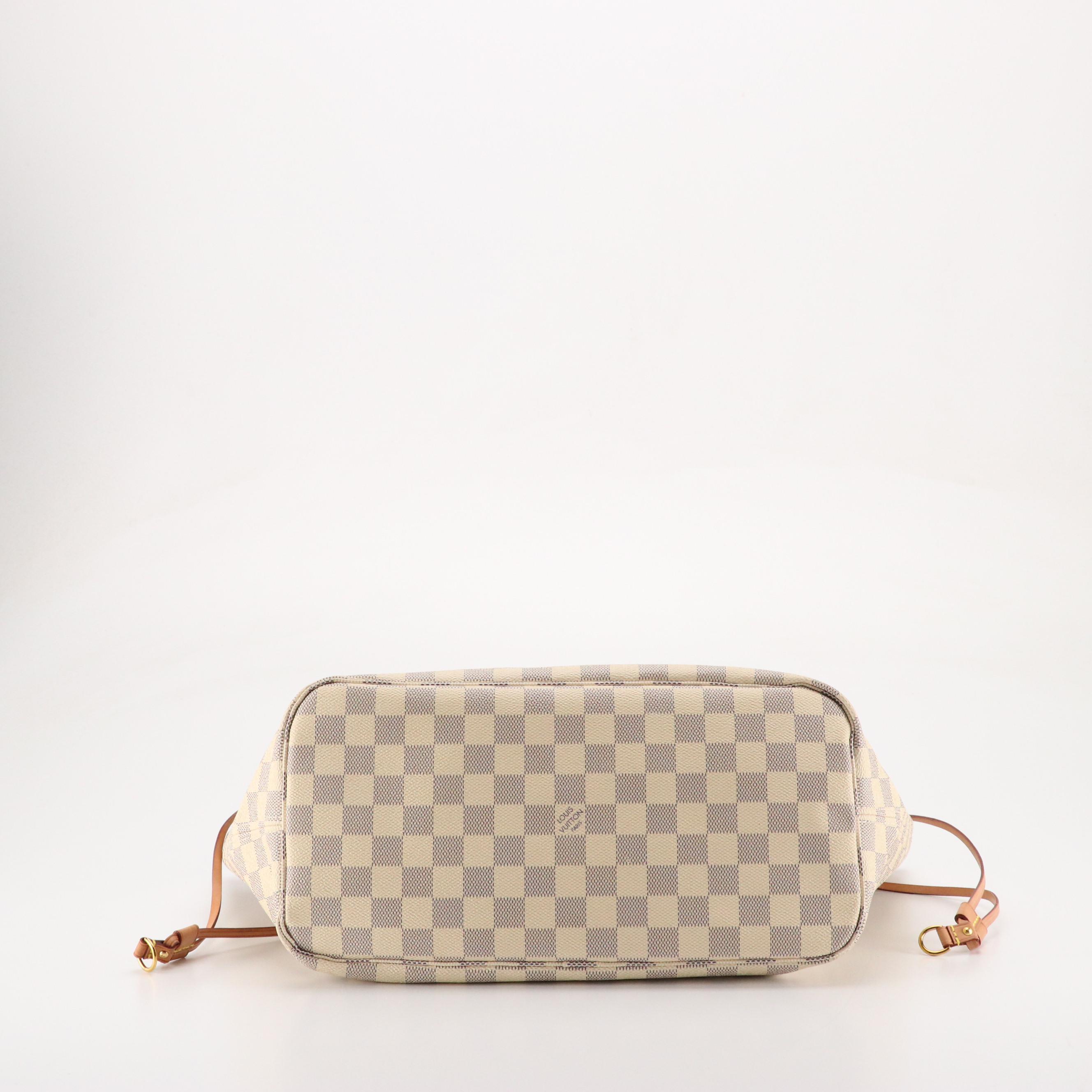 Louis Vuitton Neverfull MM Tote in Damier Azur Coated Canvas and Leather