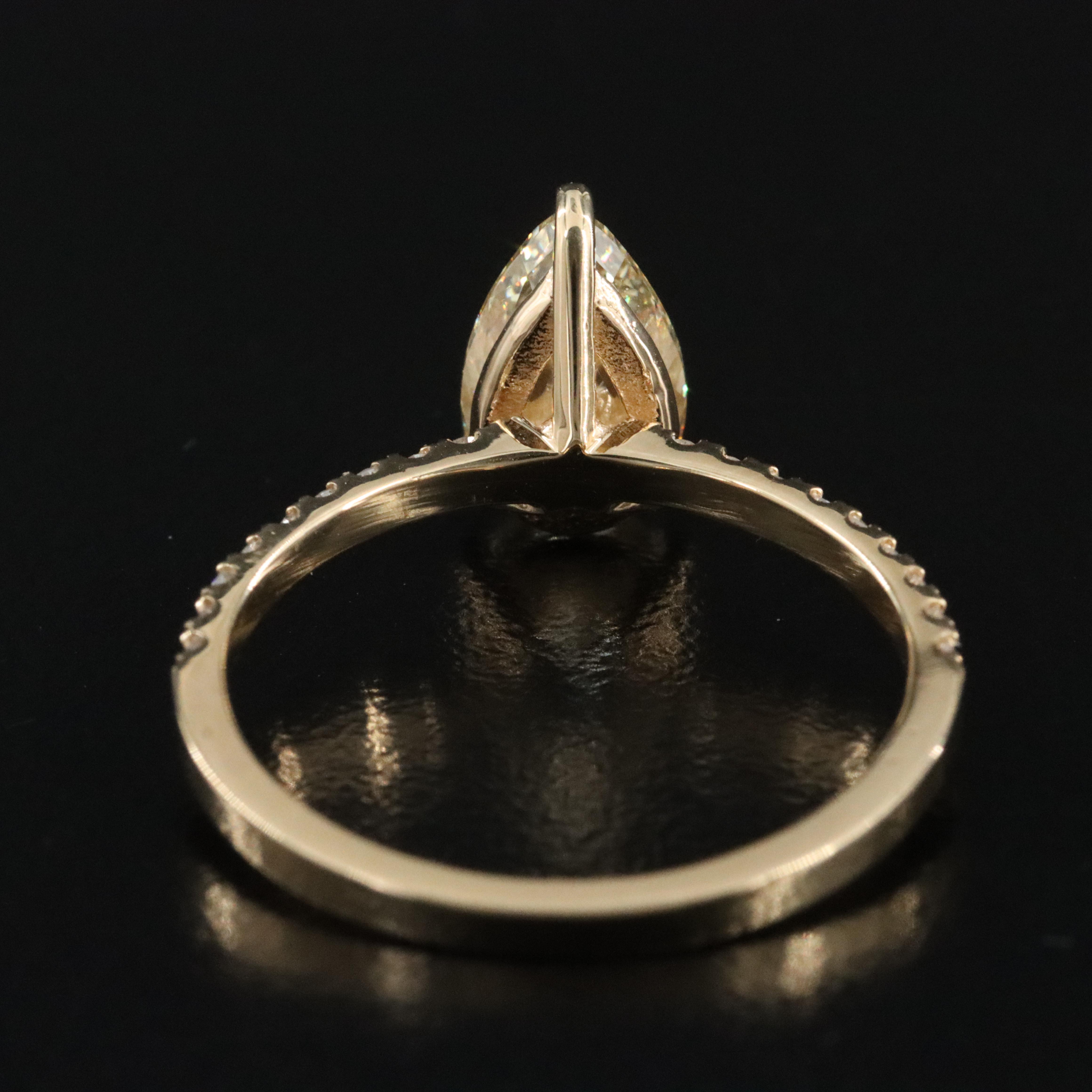 18K 1.77 CTW Lab Grown Diamond Ring with Fancy Yellow Center and IGI Report