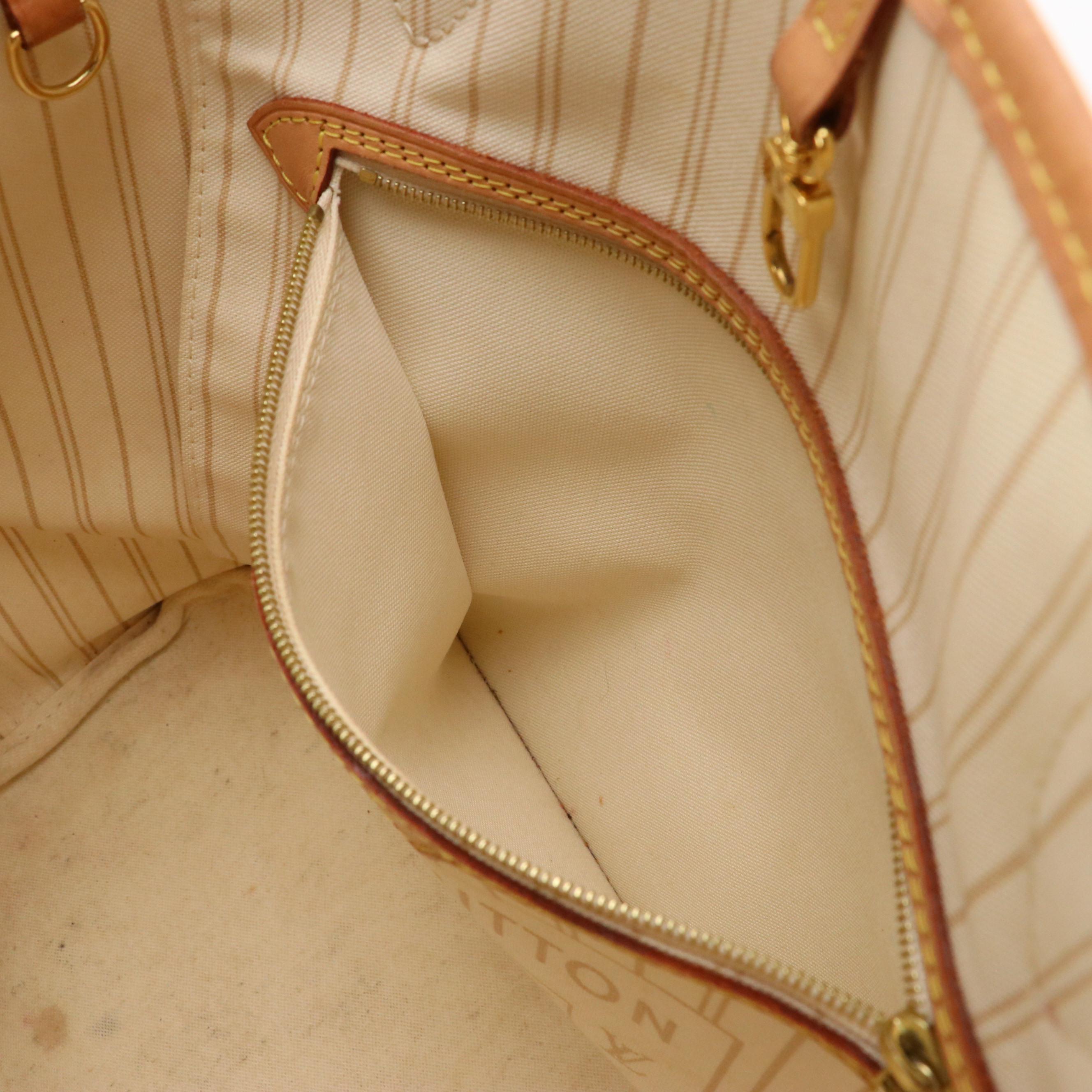 Louis Vuitton Neverfull MM Tote in Damier Azur Coated Canvas and Leather