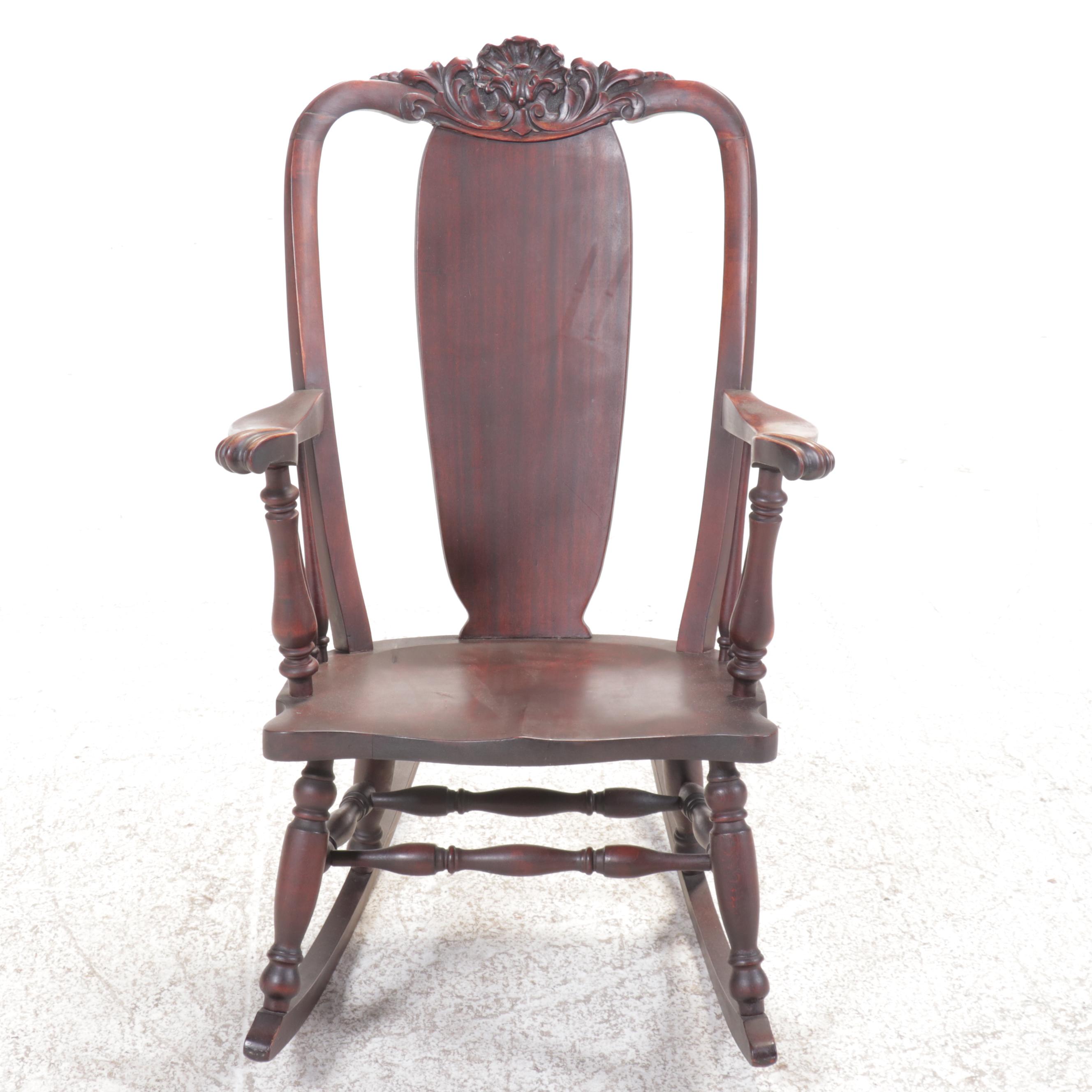 Late Victorian Mahogany Finished Rocking Chair, Late 19th/Early 20th Century