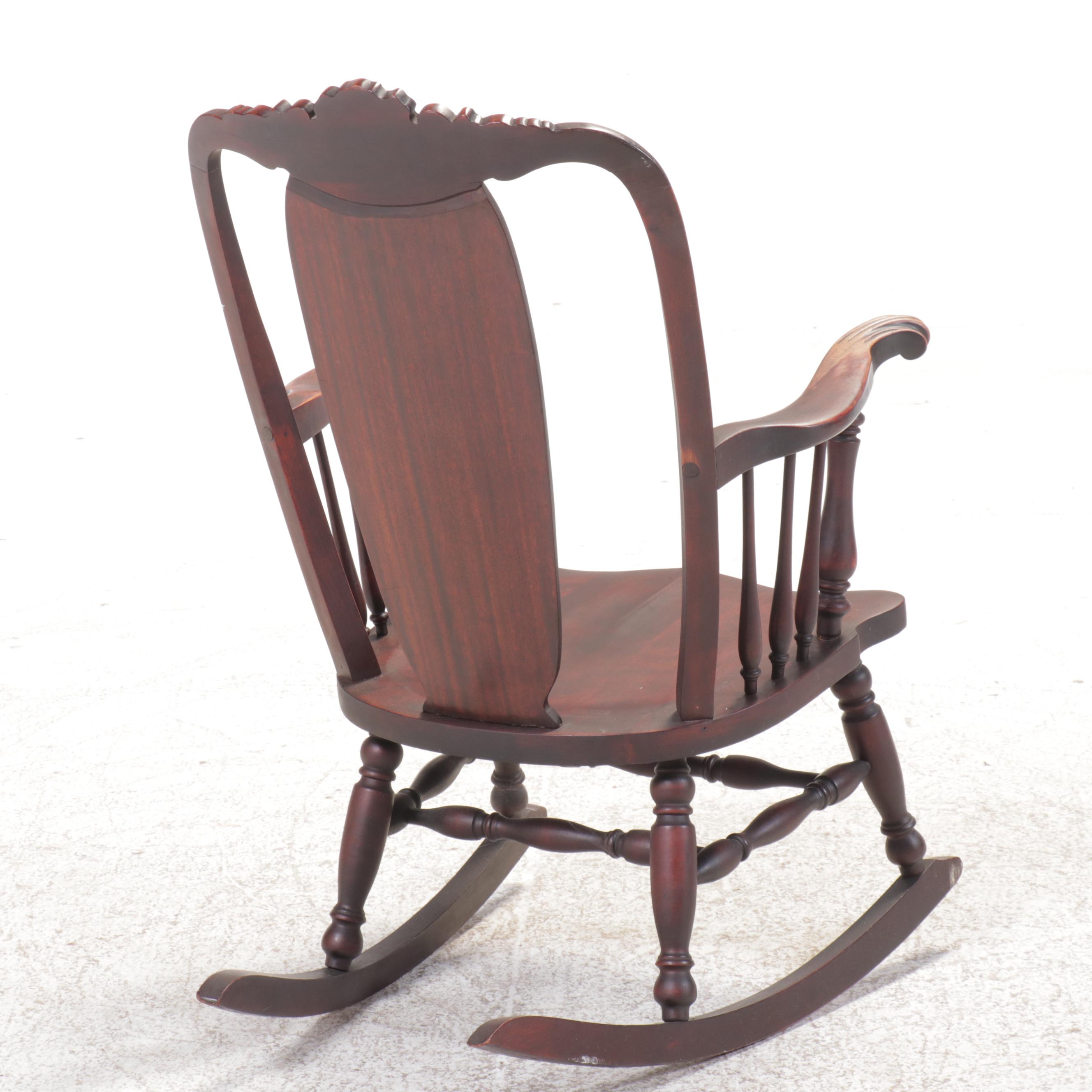 Late Victorian Mahogany Finished Rocking Chair, Late 19th/Early 20th Century
