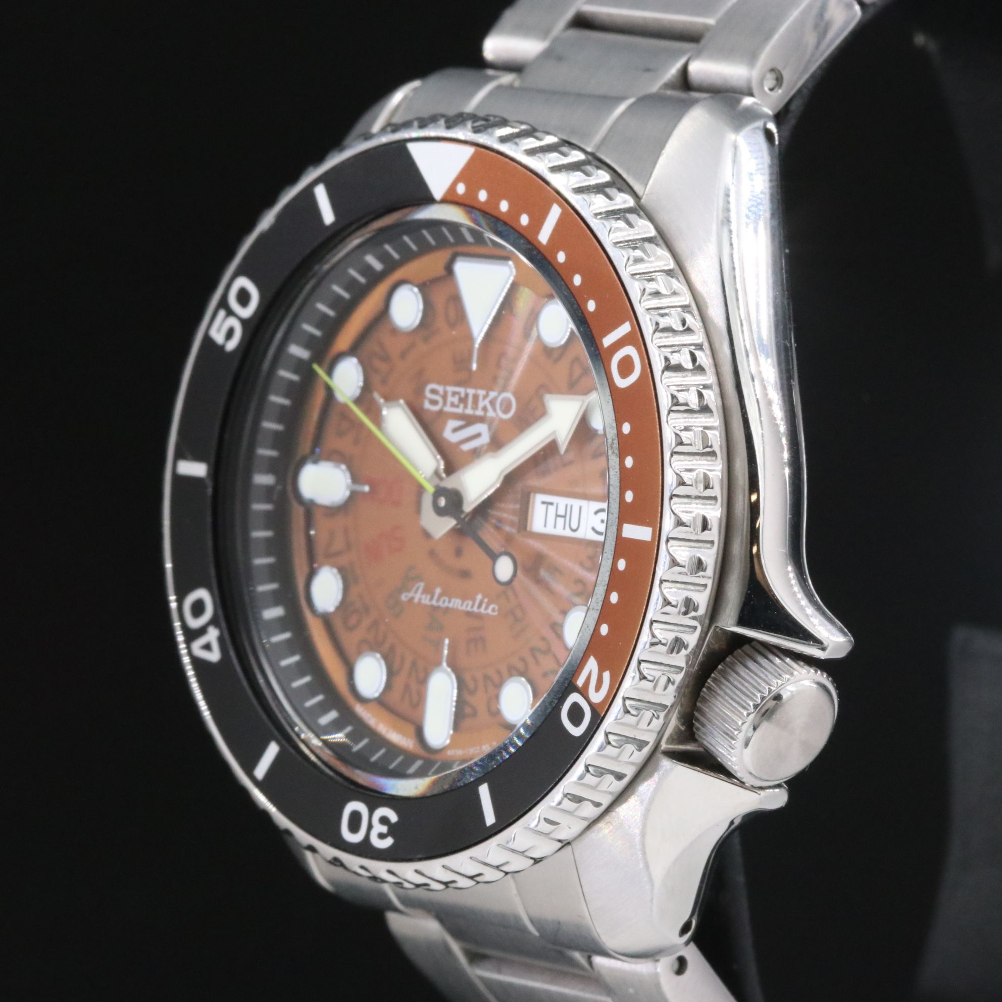 Seiko 5 Sports Day Date Skeleton Steel Automatic Watch