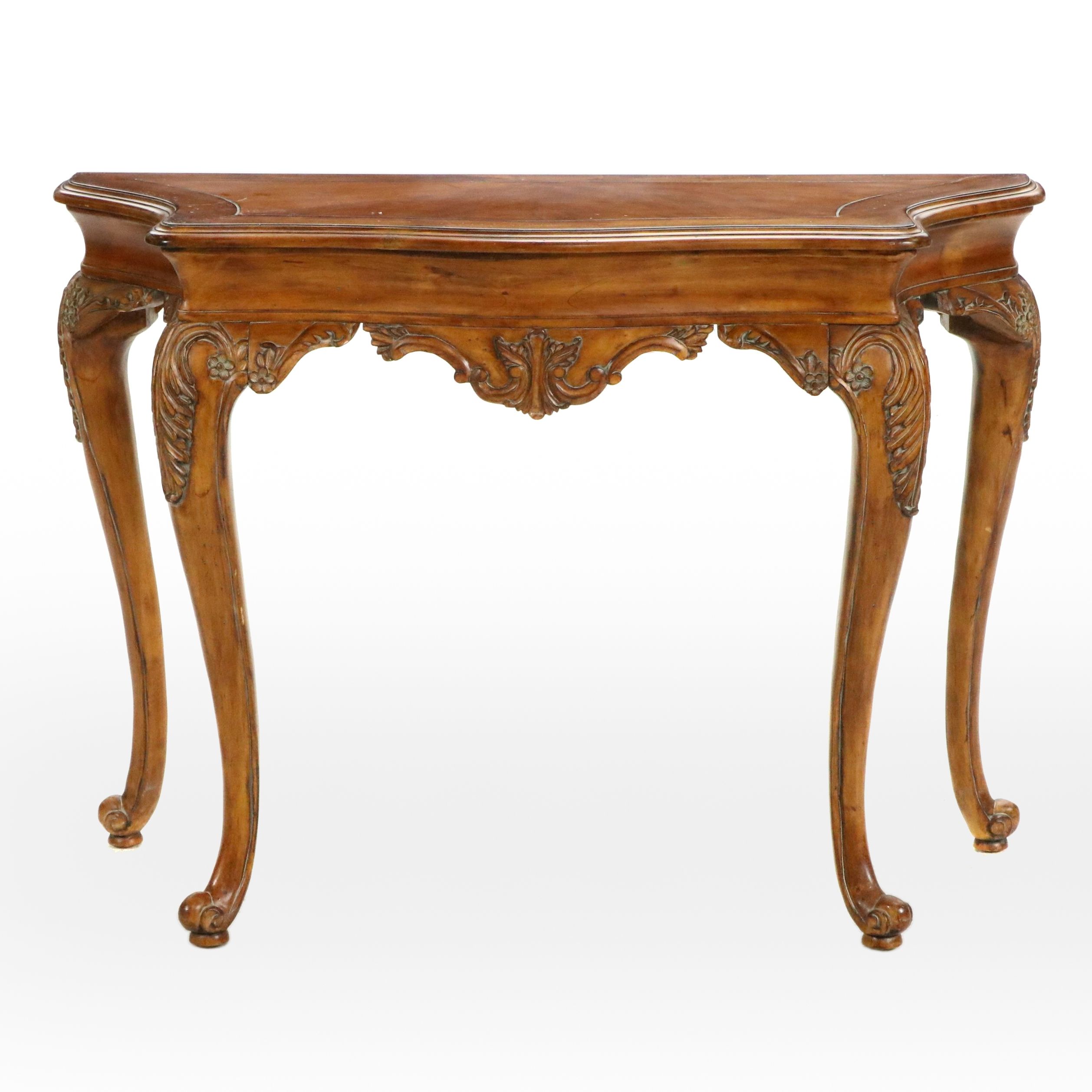 Carved Cherry Console Table