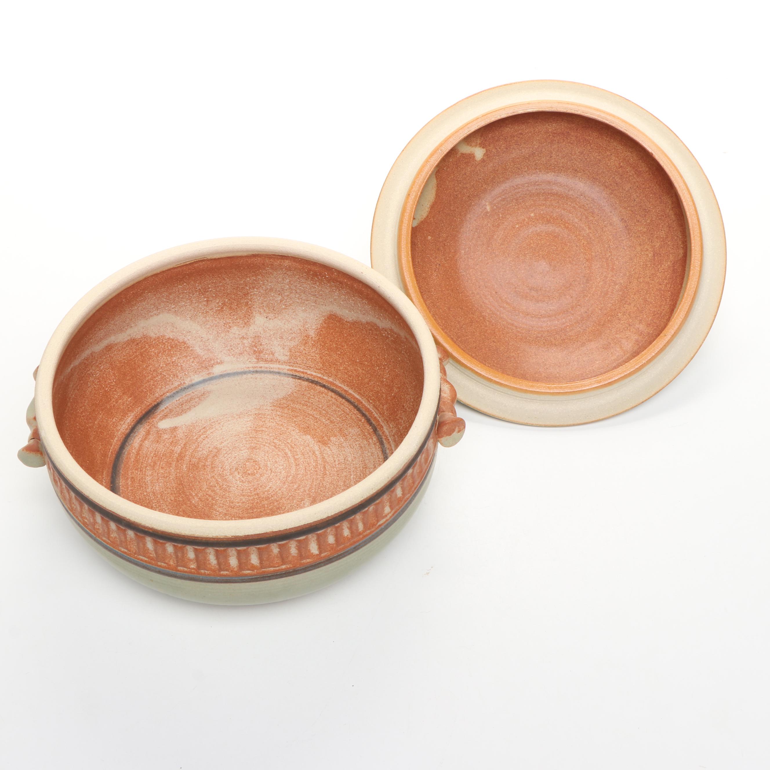 Dick Overman Stoneware Lidded Bowl, 2003