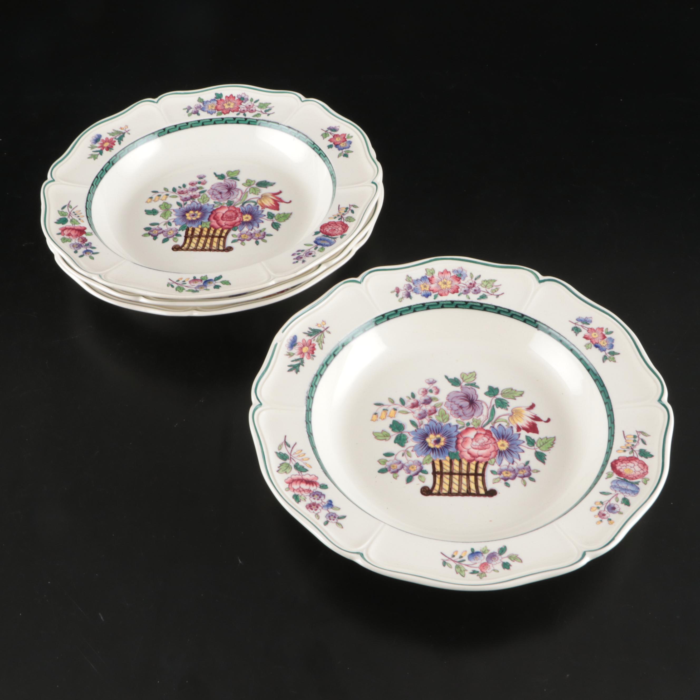 Wedgwood "Floral" Scalloped Luncheon and Salad Plates, Mid/Late 20th Century