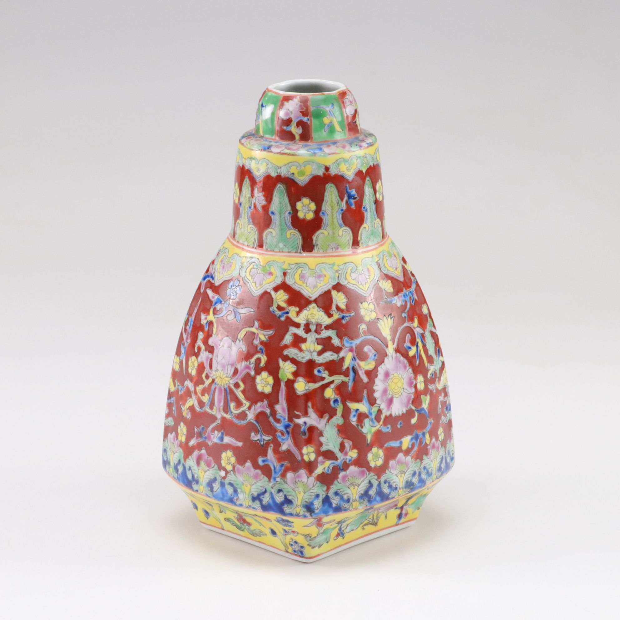 Paul Cardew "Globe" Teapot with Chinese Porcelain Teapot and Vase and Framed Map