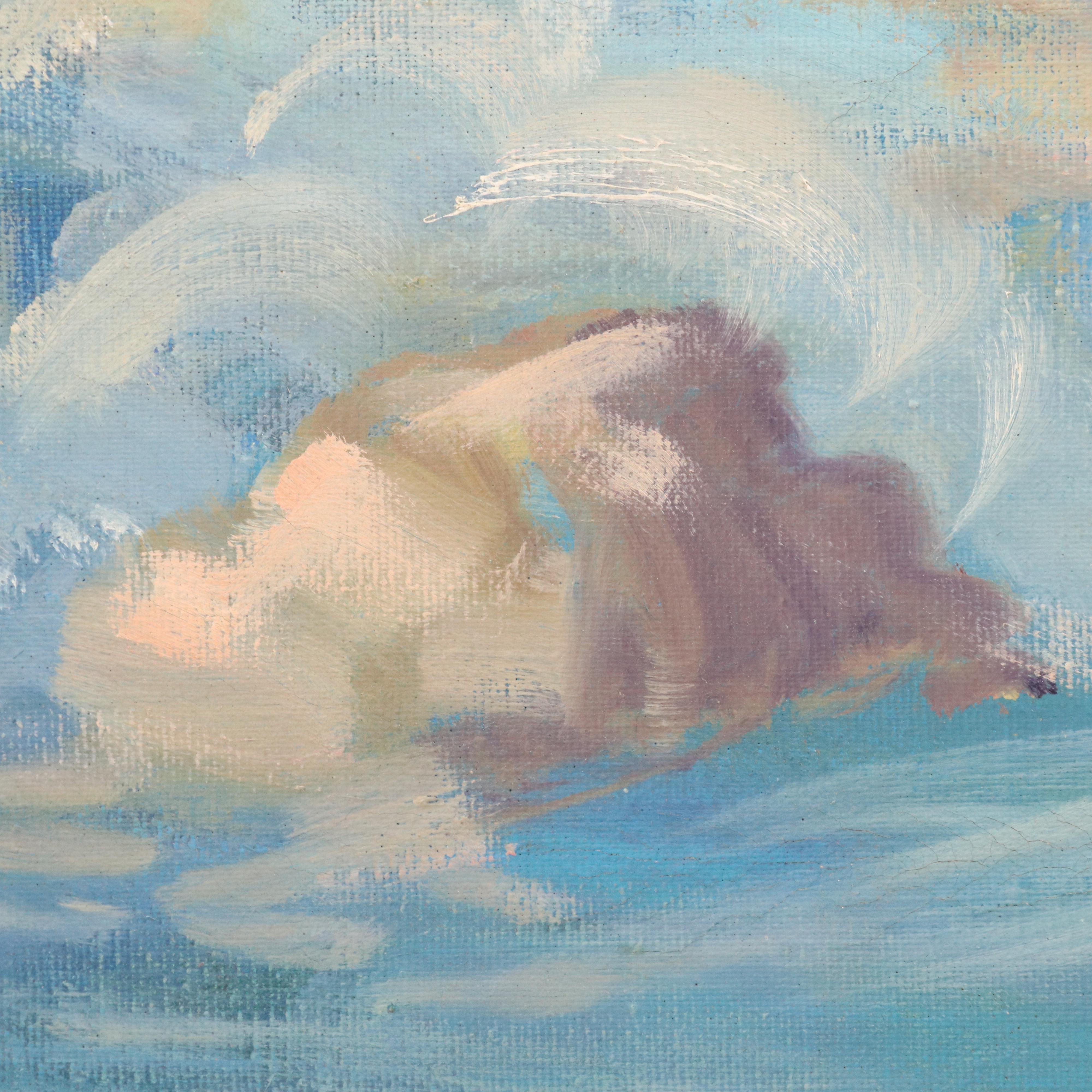 Impressionistic Style Coastal Landscape Oil Painting of Dubrovnik, 1964