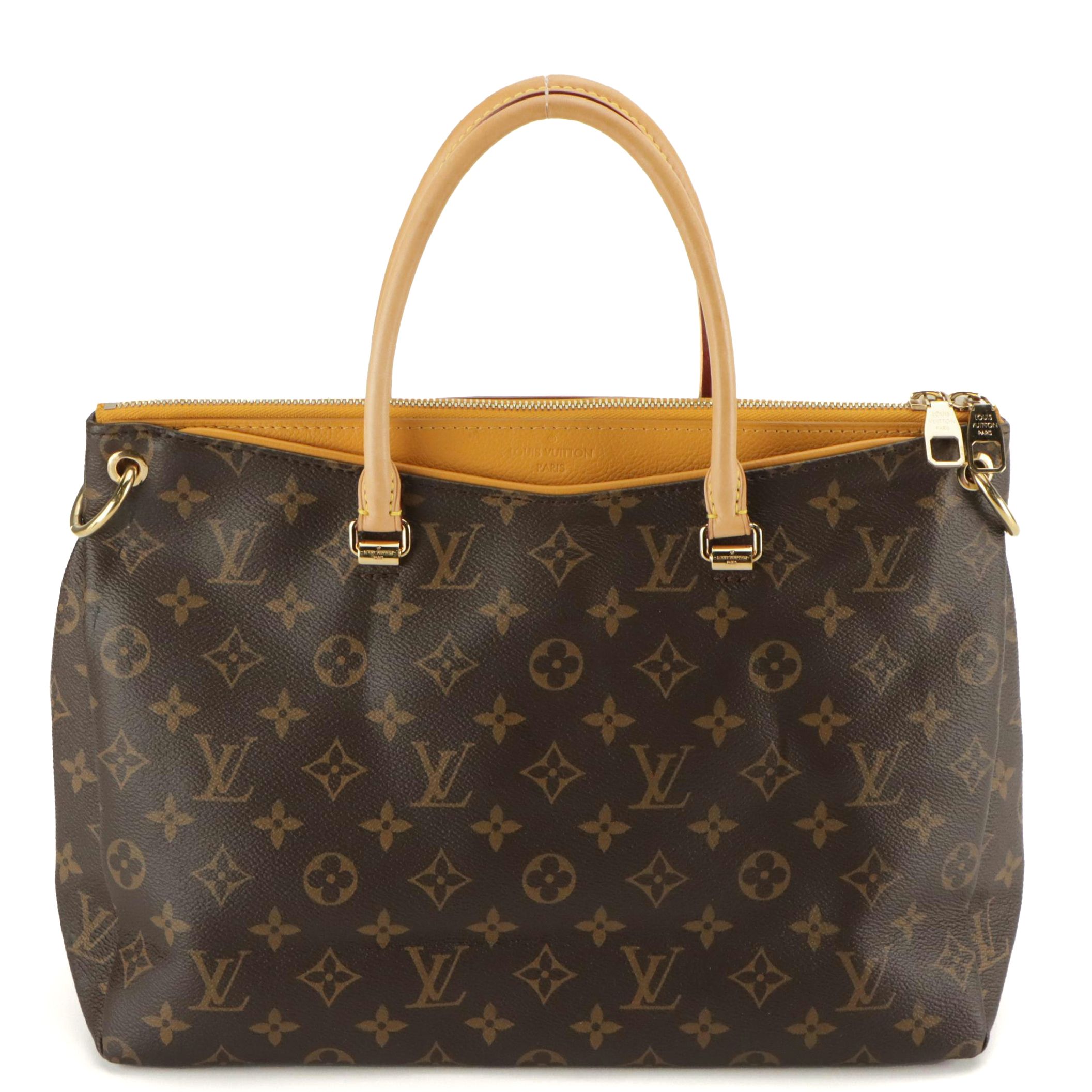 Louis Vuitton Pallas Two-Way Bag in Monogram Canvas and Safran Calfskin Leather