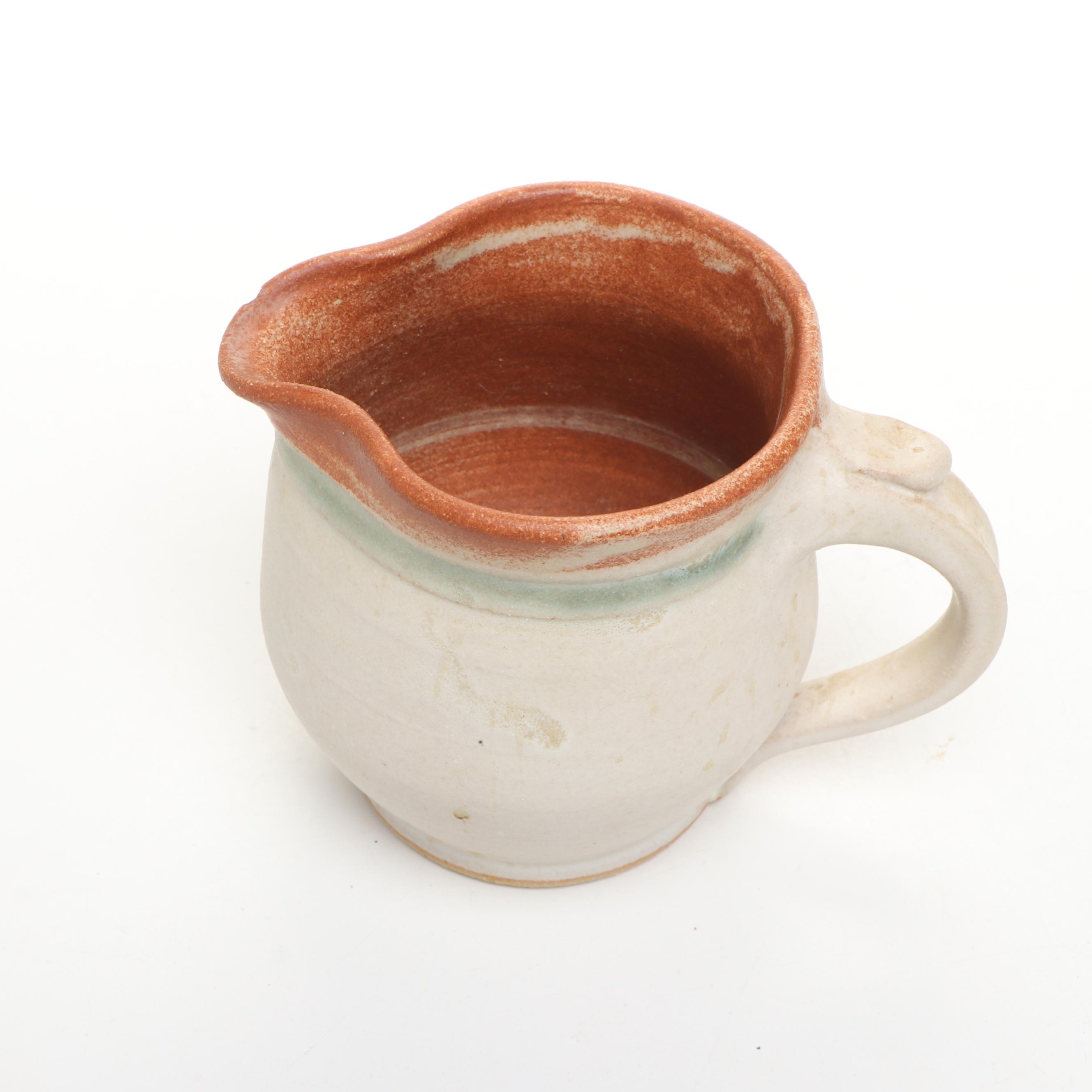 Dick Overman Stoneware Creamer, Sugar Bowl, and Tray, 2001