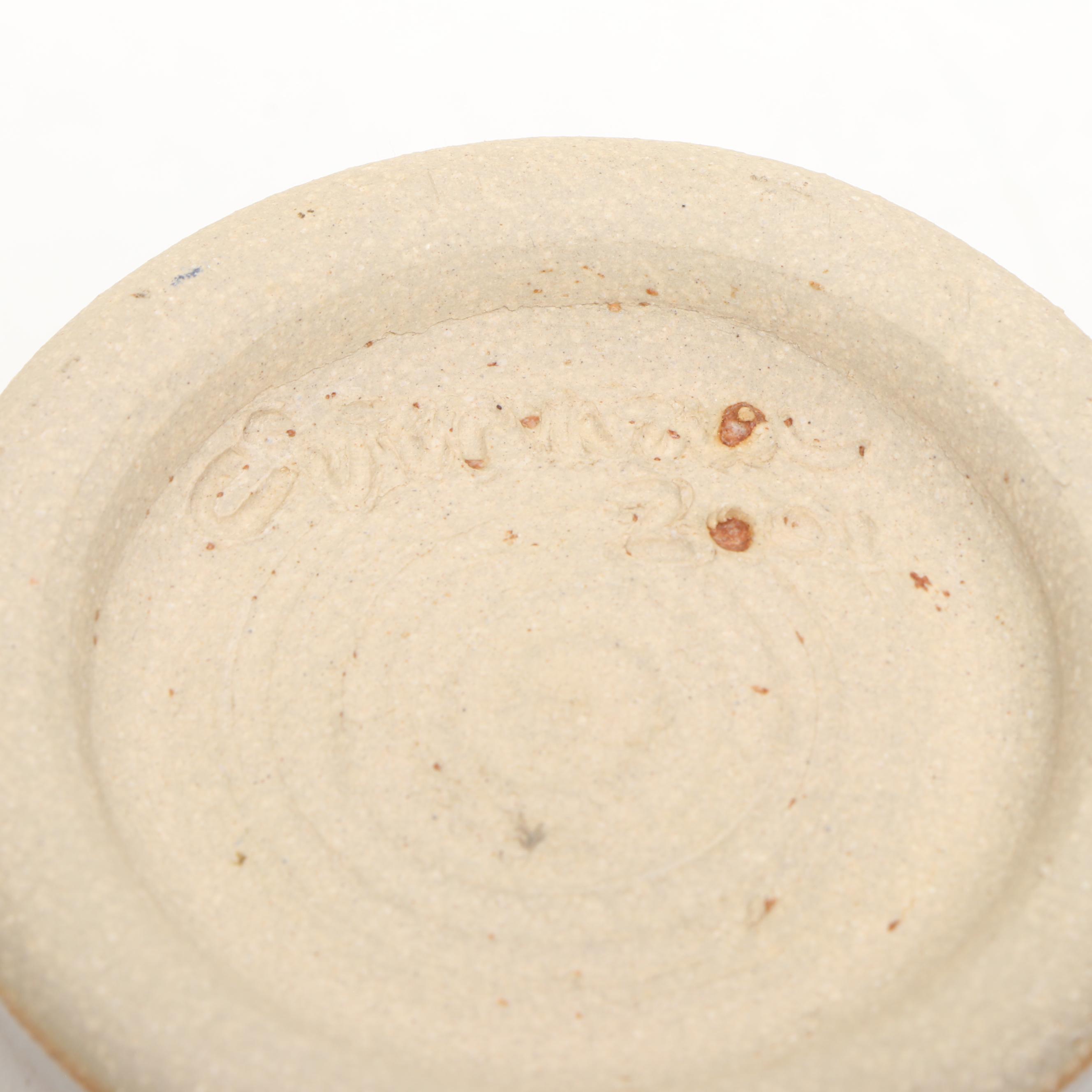 Dick Overman Stoneware Creamer, Sugar Bowl, and Tray, 2001