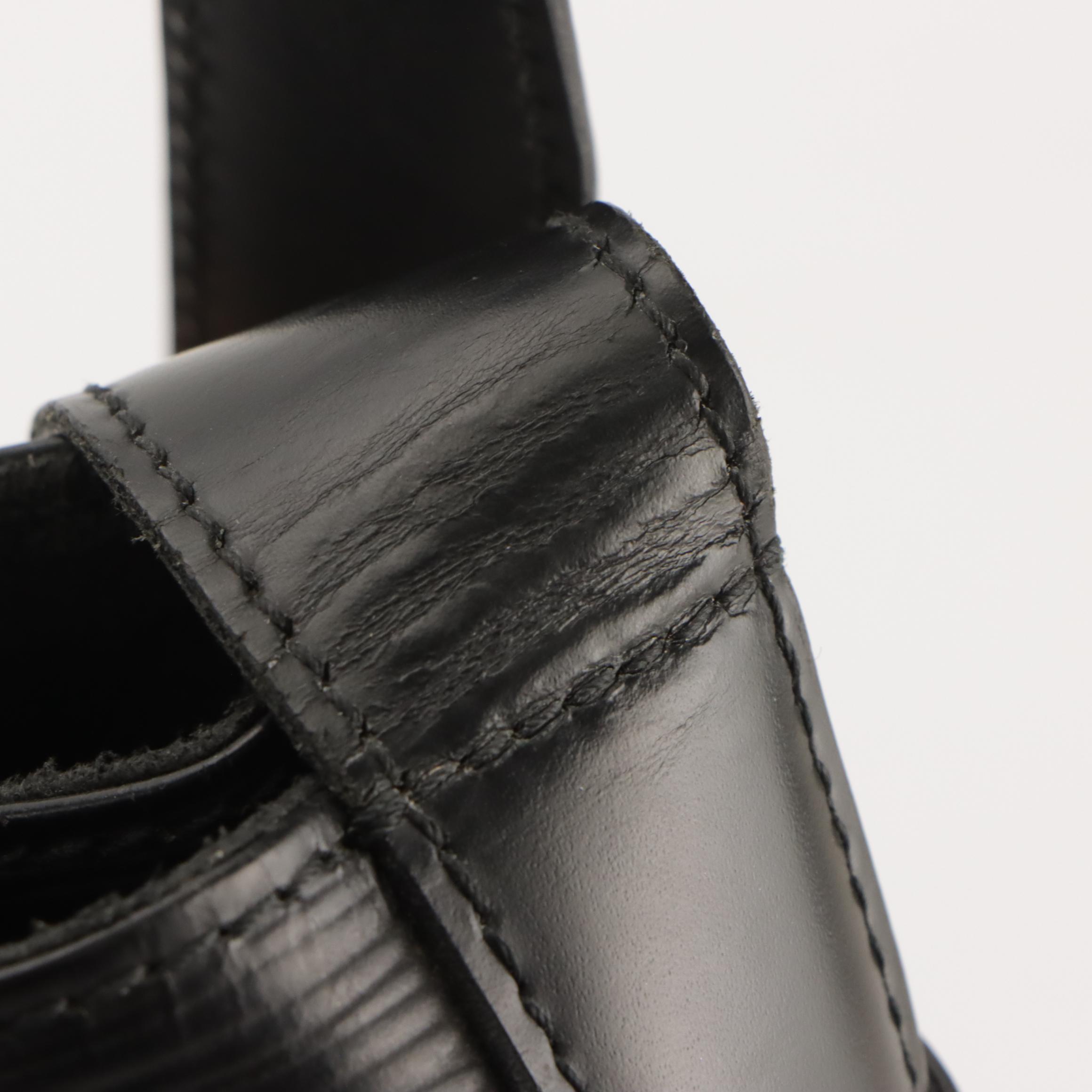 Louis Vuitton Sac D'Epaule in Black Epi and Smooth Leather