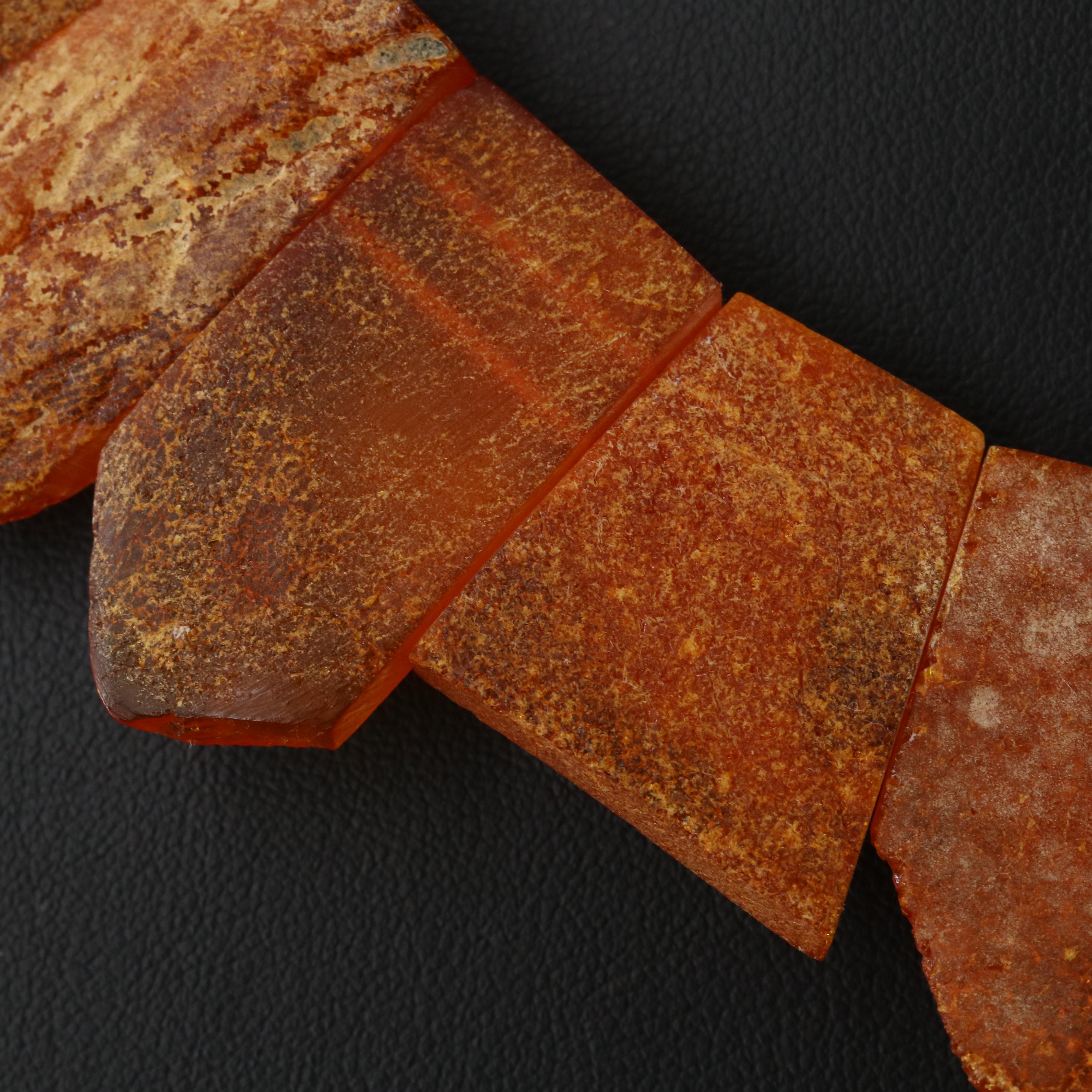 Sterling Amber Collar Necklace