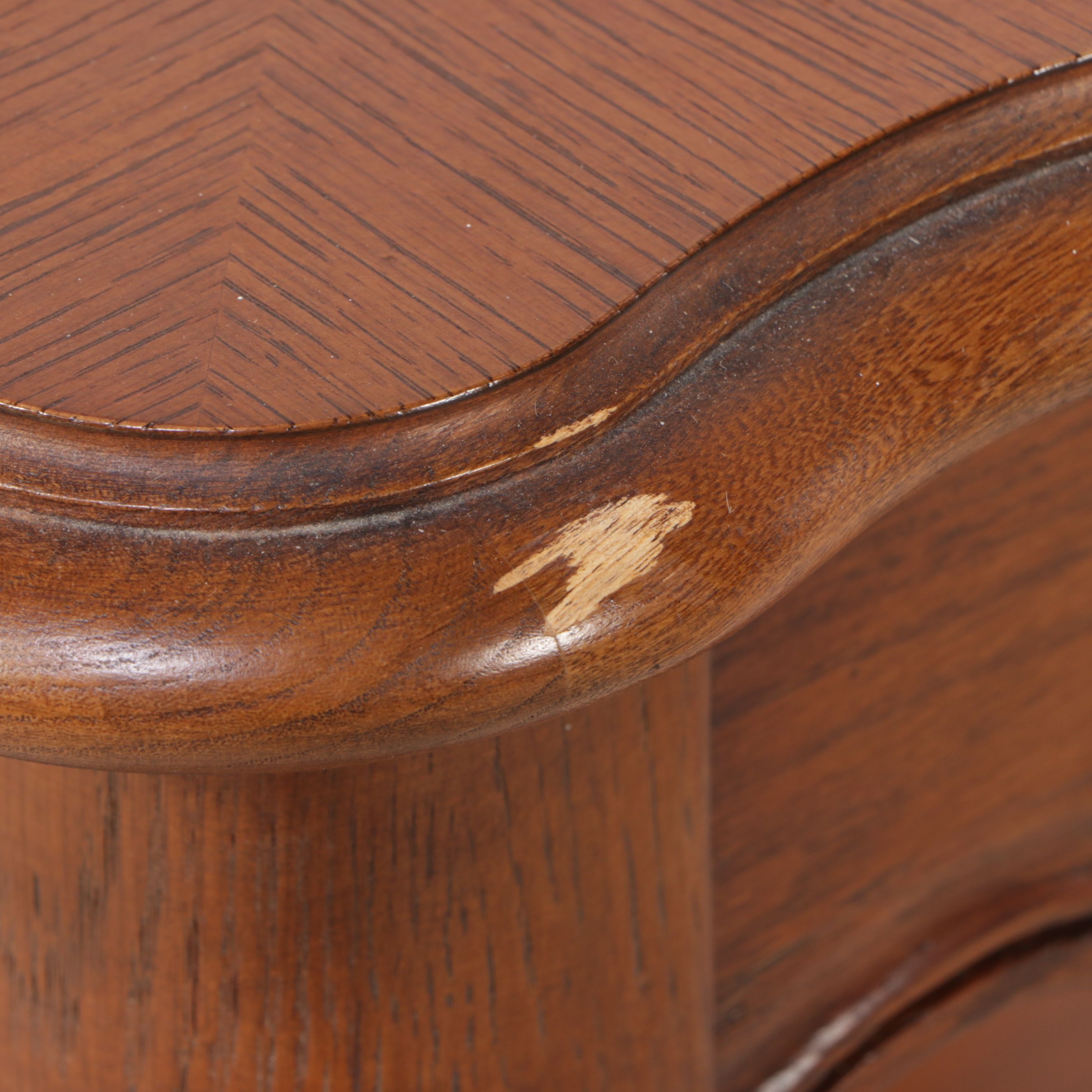 Pair of Oak End Tables with Smoke Glass Tops