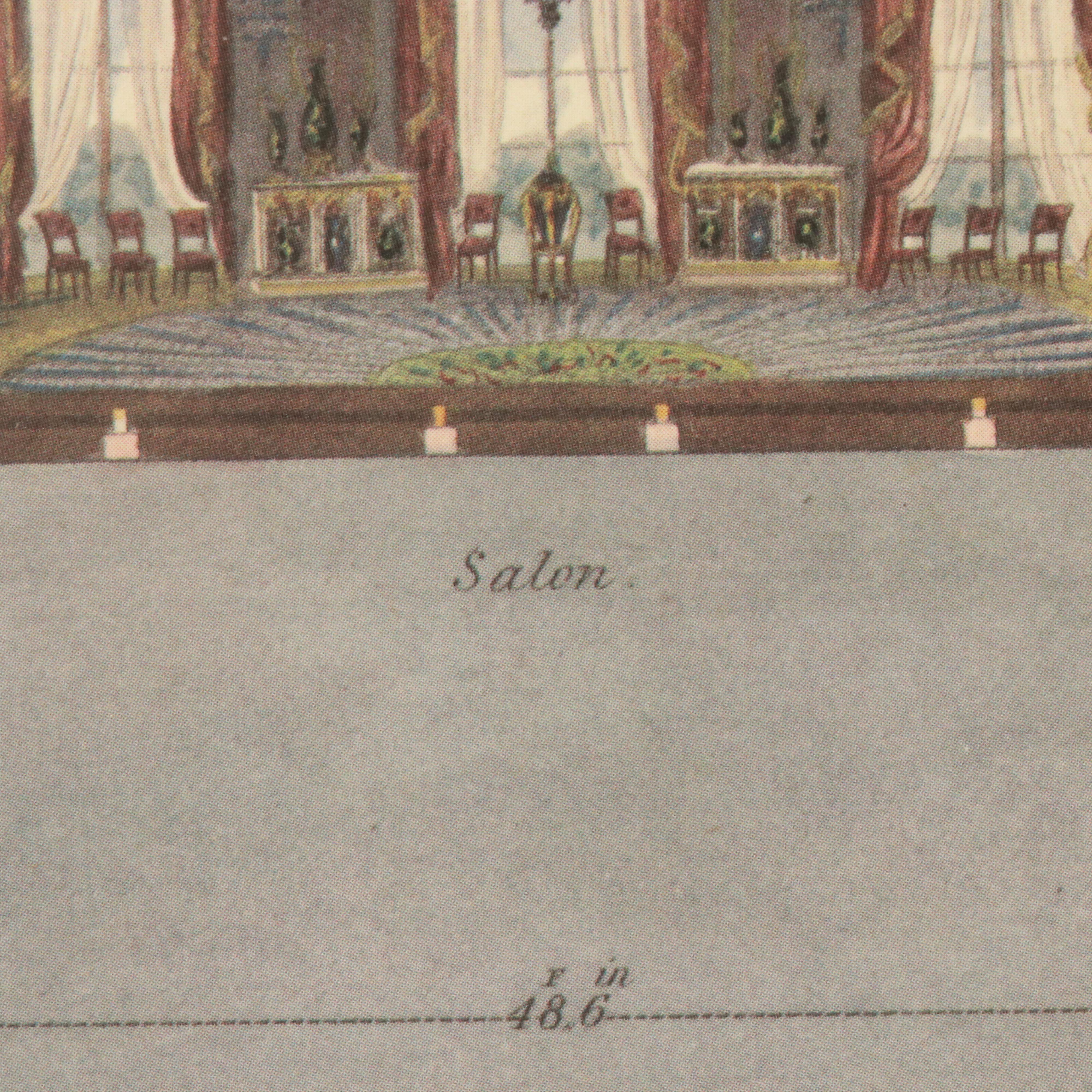 Offset Lithograph After John Nash of Cross Section of the Royal Pavilion