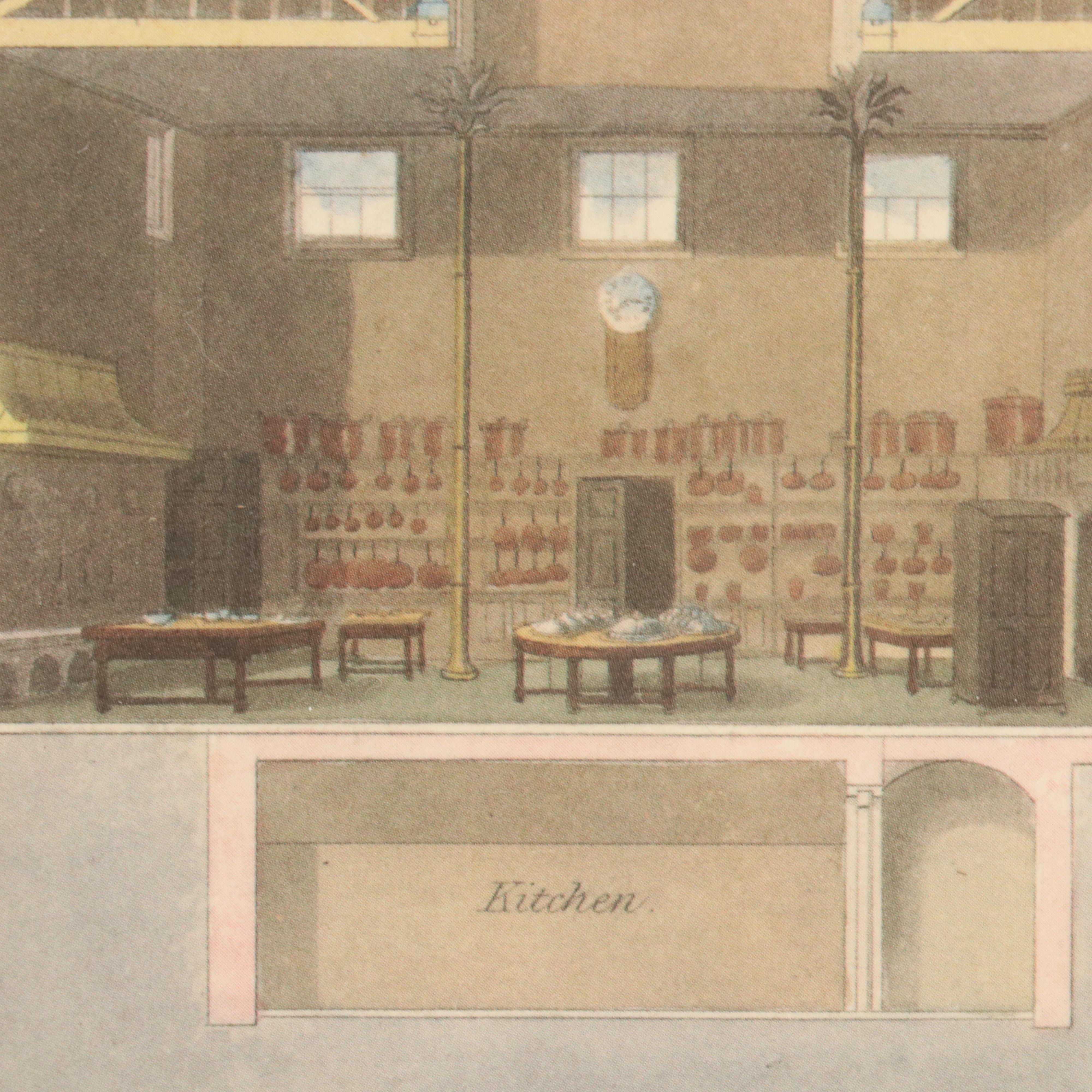 Offset Lithograph After John Nash of Cross Section of the Royal Pavilion
