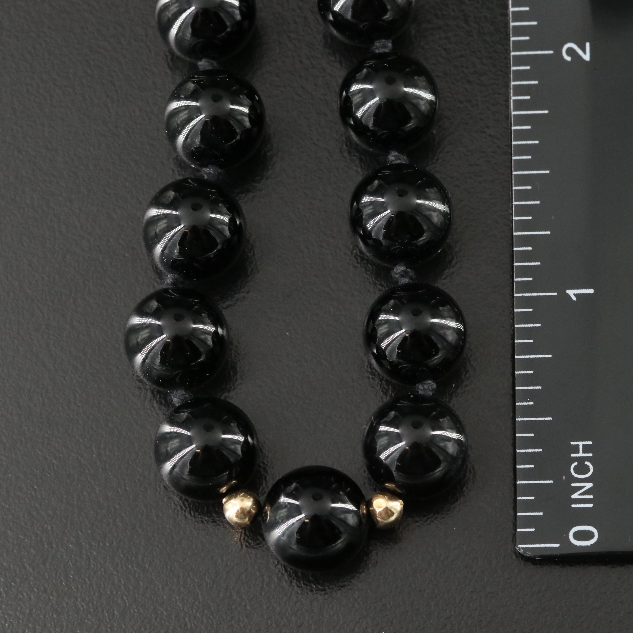 Rhodolite Garnet and Black Onyx Necklaces with 14K Spacers and Clasp