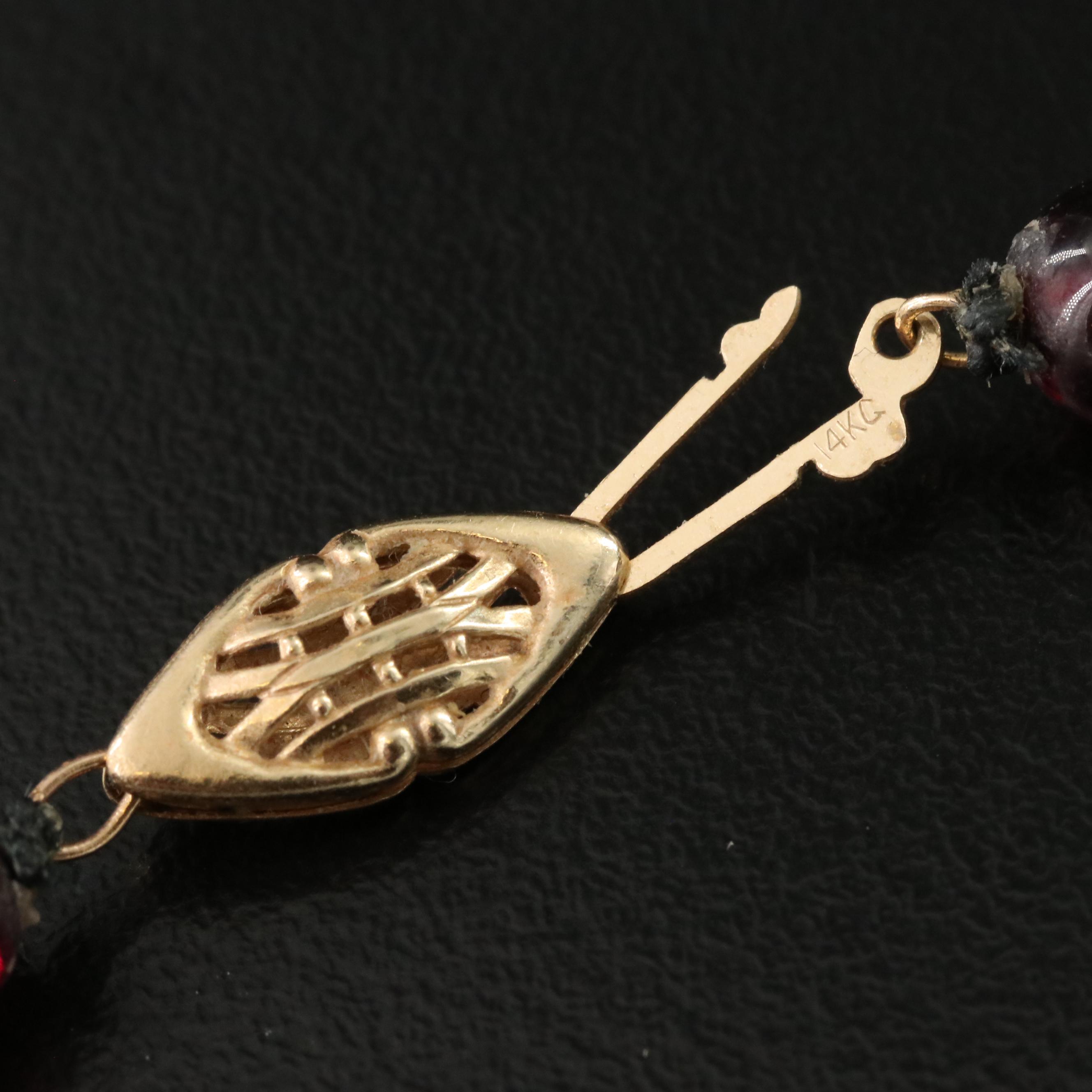 Rhodolite Garnet and Black Onyx Necklaces with 14K Spacers and Clasp