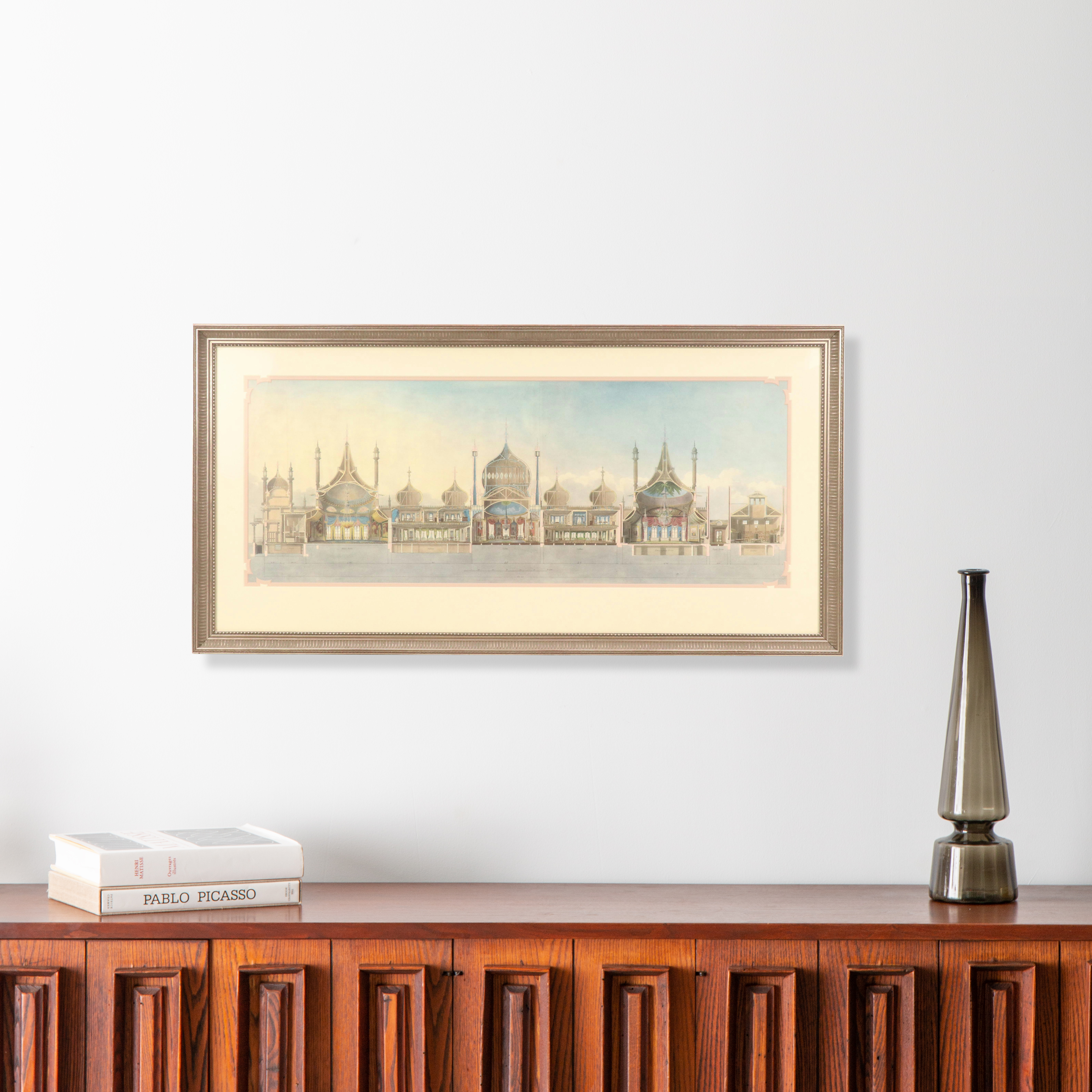 Offset Lithograph After John Nash of Cross Section of the Royal Pavilion