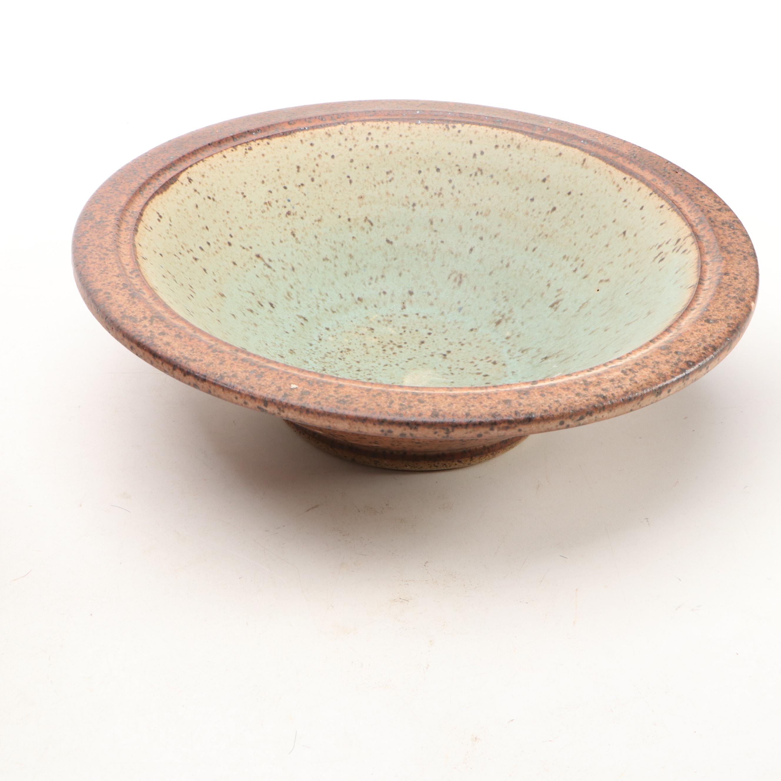 Dick Overman Art Pottery Stoneware Plates and Bowls, Late 20th Century