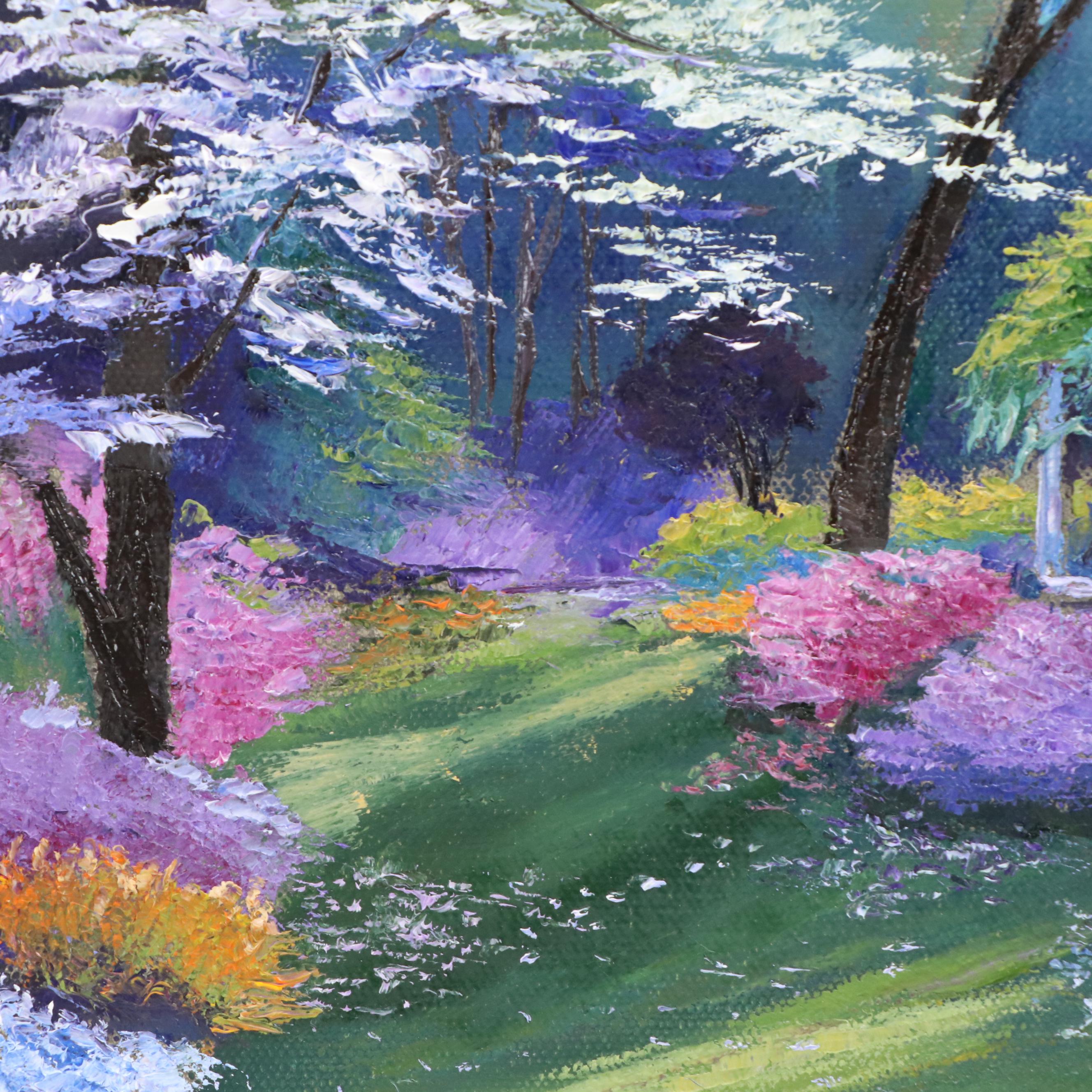 James Baldoumas Floral Landscape Oil Painting "Garden Path," 2025