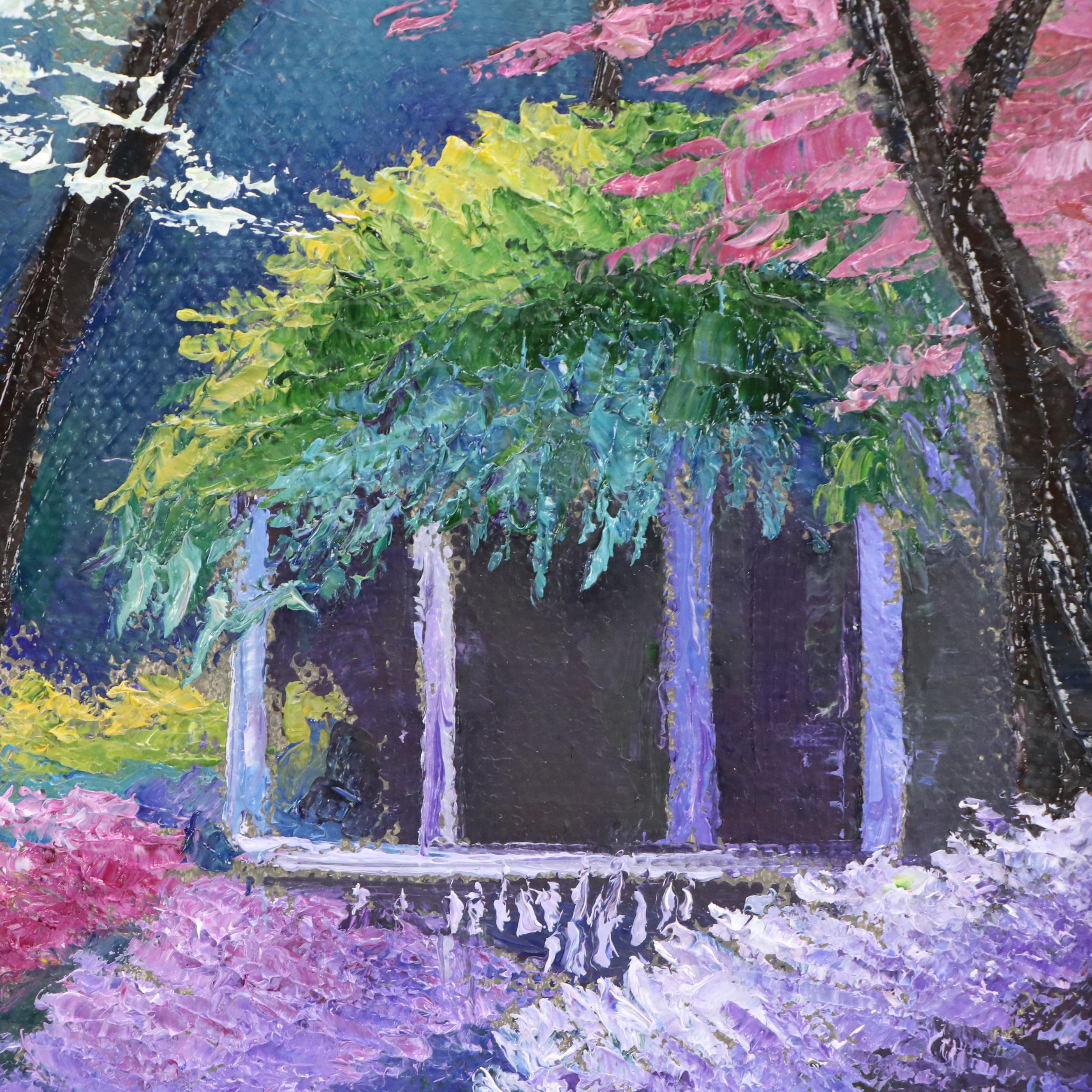 James Baldoumas Floral Landscape Oil Painting "Garden Path," 2025