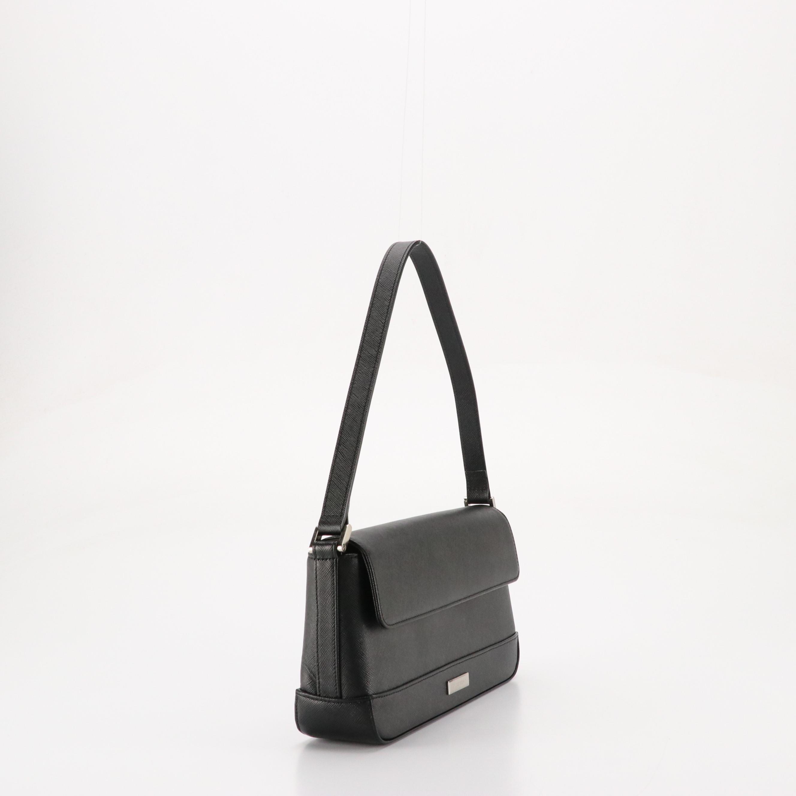 Burberry Shoulder Bag in Black Saffiano Leather with Box