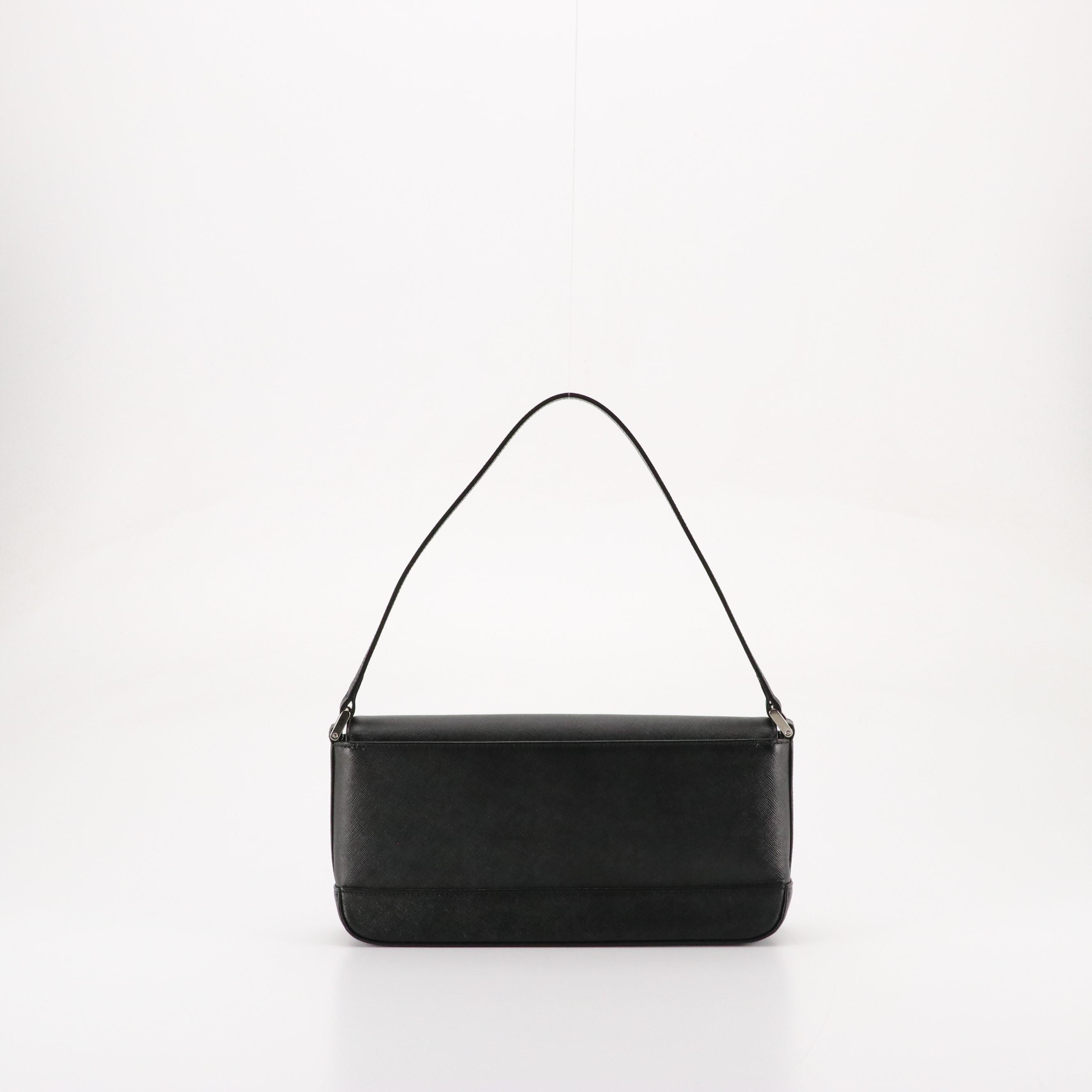 Burberry Shoulder Bag in Black Saffiano Leather with Box