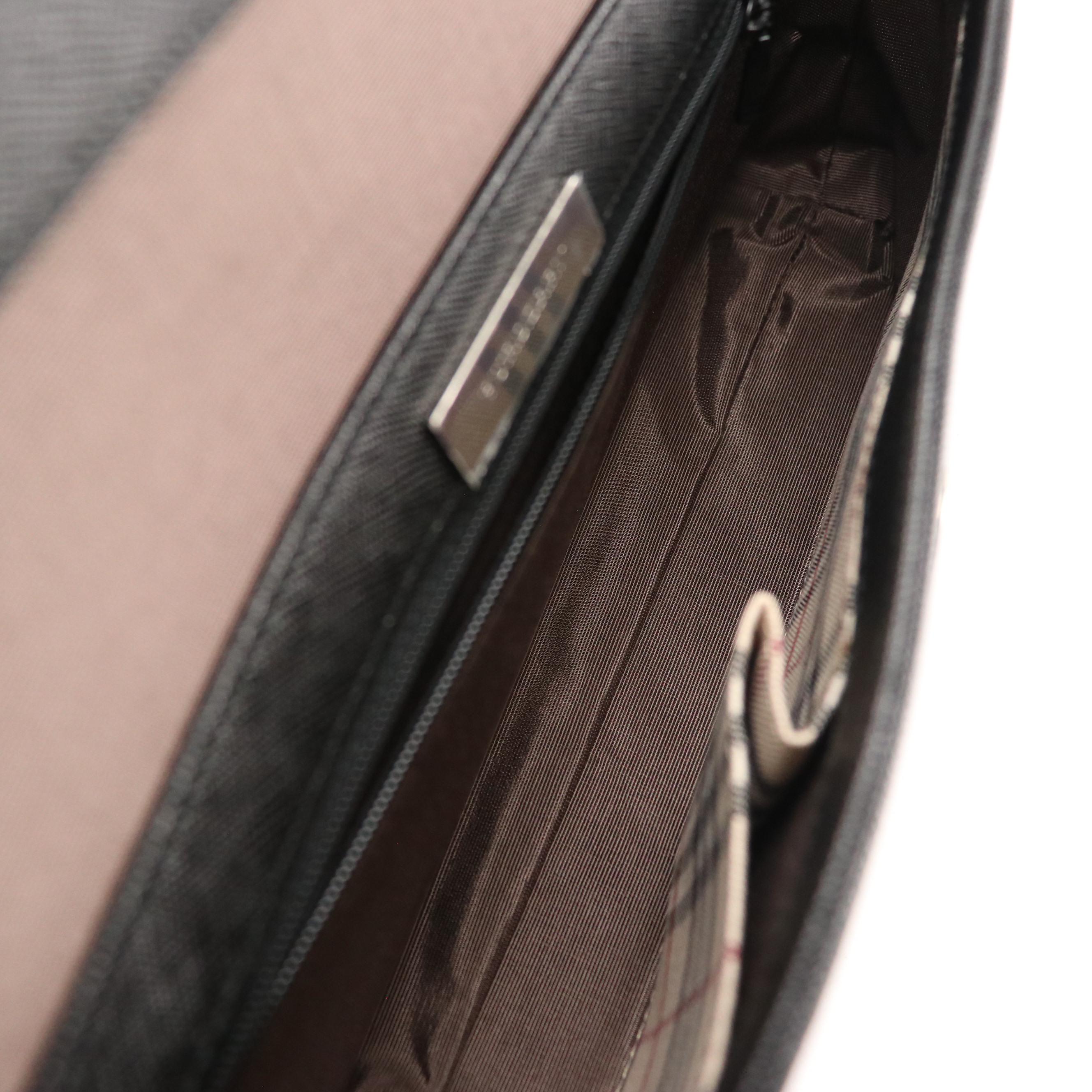 Burberry Shoulder Bag in Black Saffiano Leather with Box