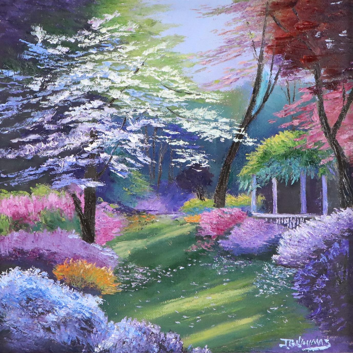 James Baldoumas Floral Landscape Oil Painting "Garden Path," 2025