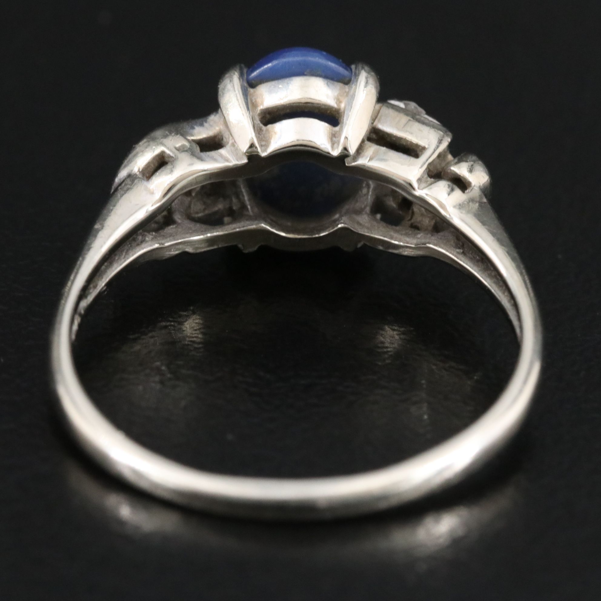 Vintage 14K Star Sapphire and Diamond Ring