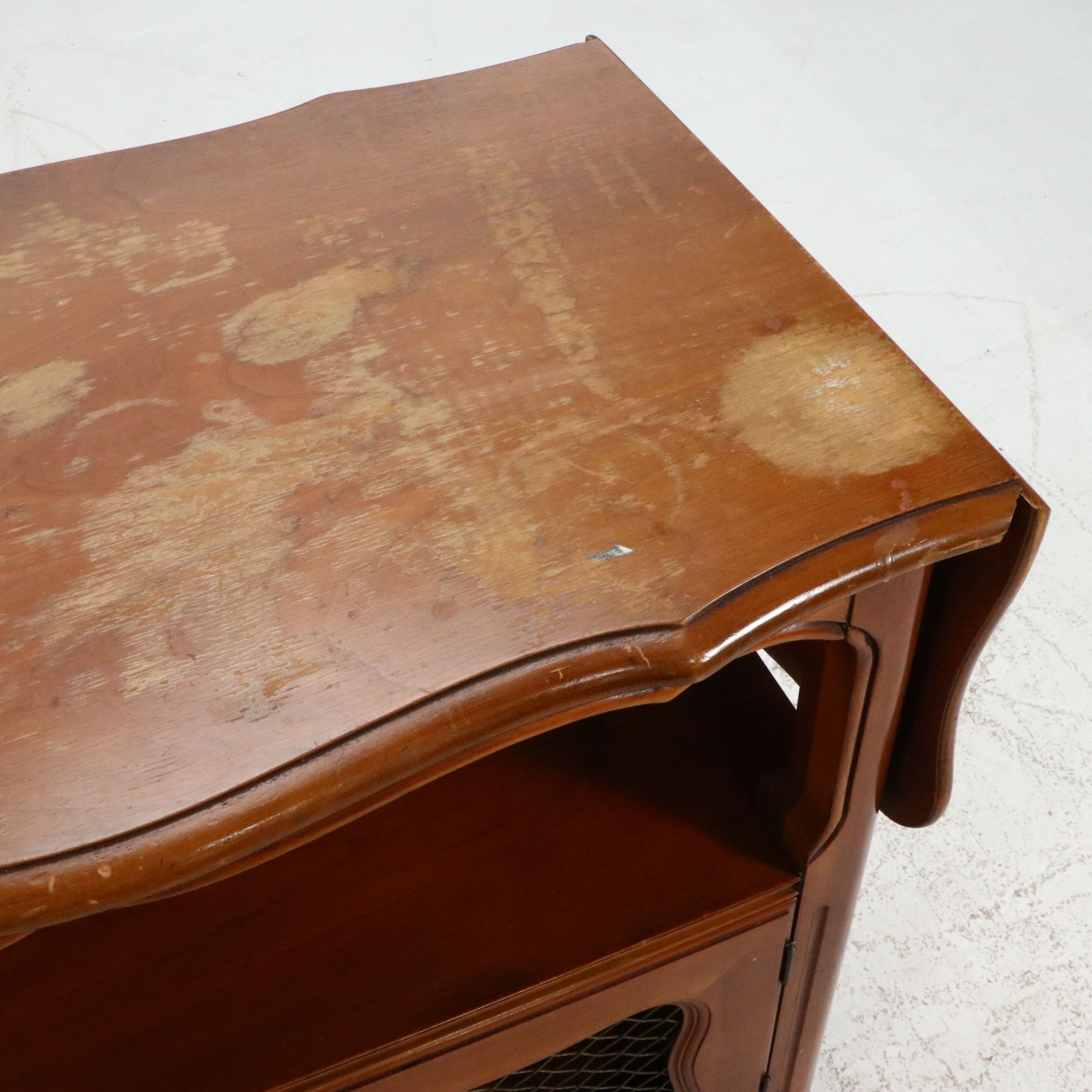 French Provincial Style Walnut Drop-Leaf Buffet, Mid-20th Century