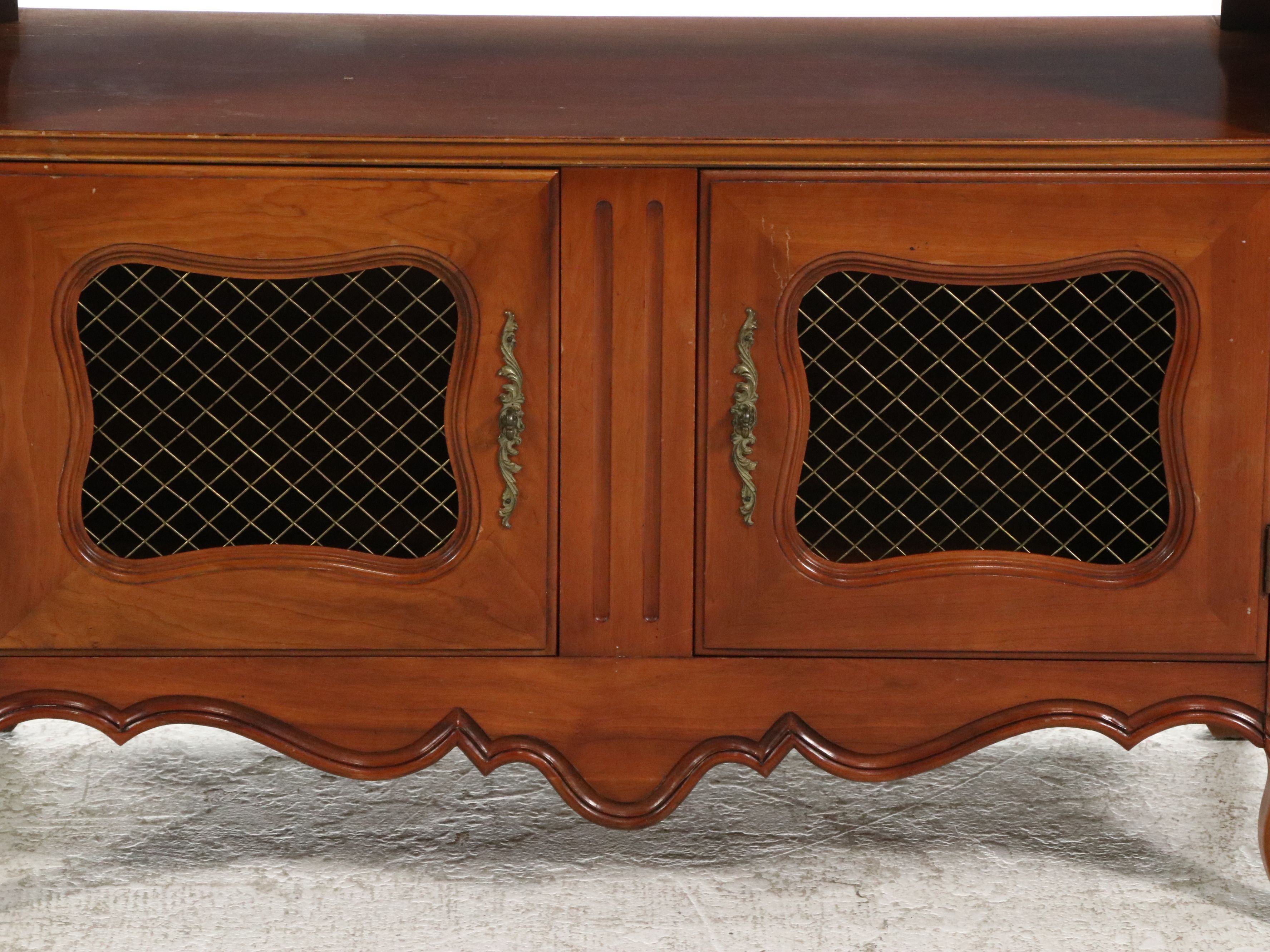 French Provincial Style Walnut Drop-Leaf Buffet, Mid-20th Century